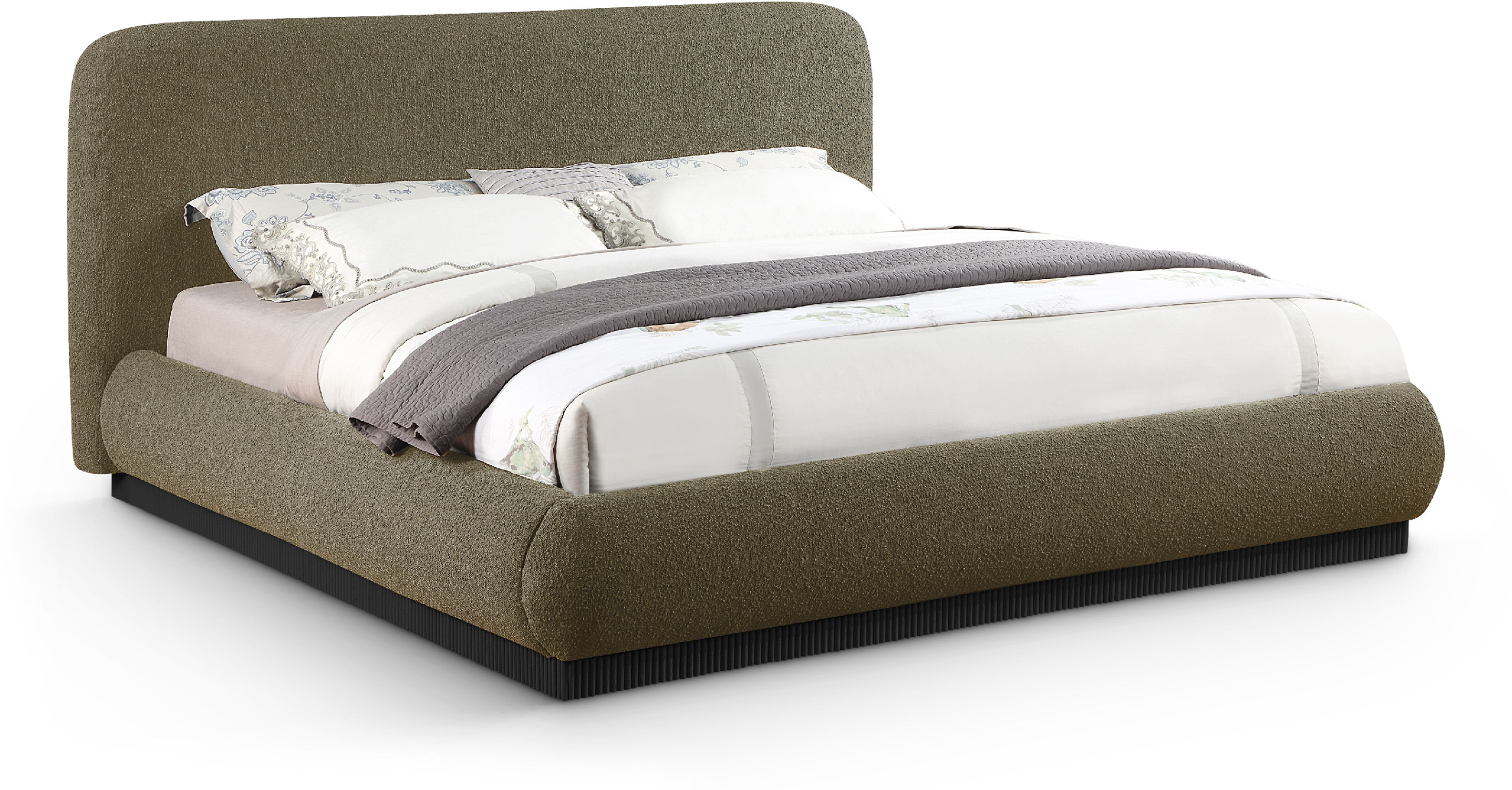 Rigby - King Bed With Black Base - Olive