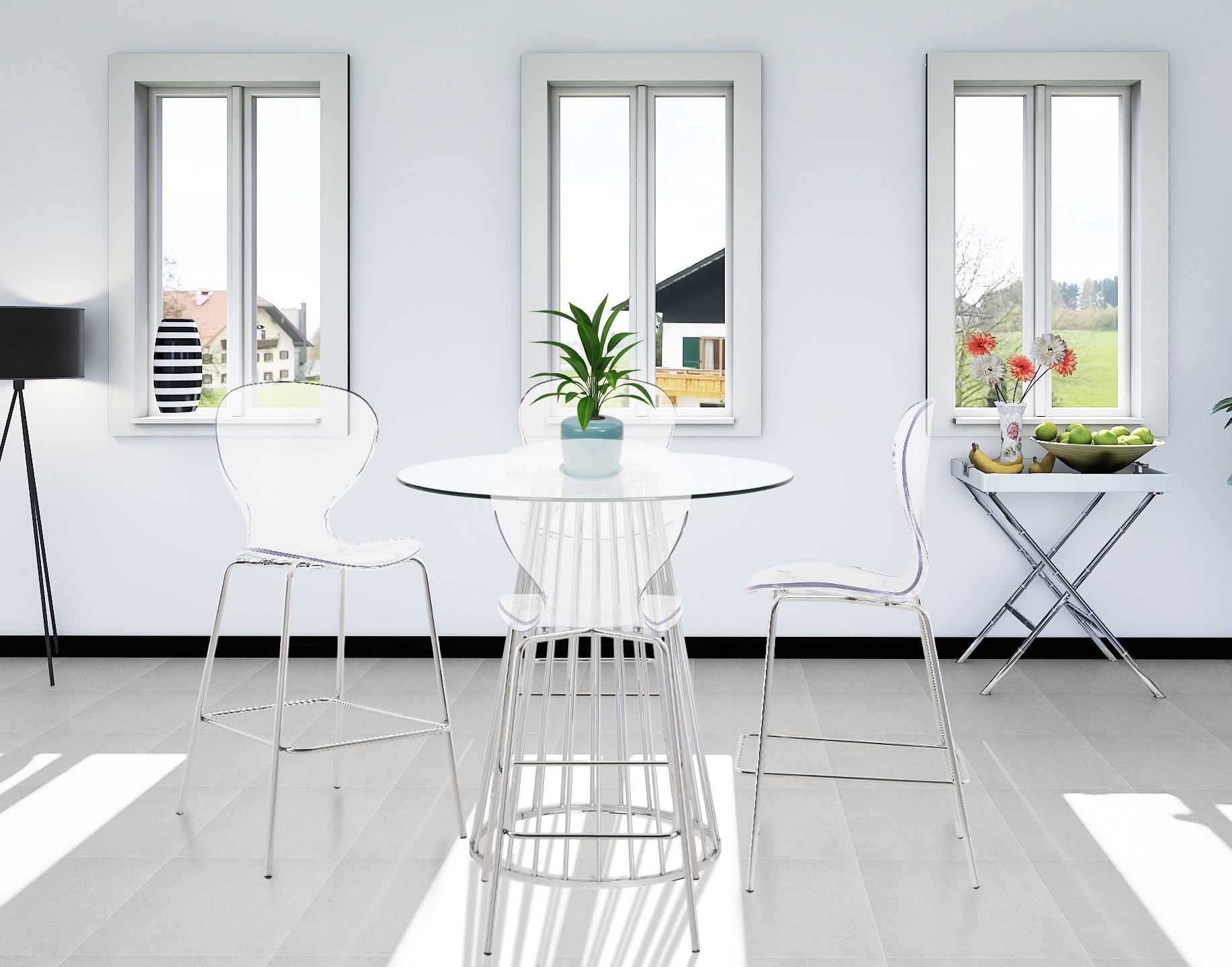 Clarion - Metal Stool (Set of 2) - Pearl Silver