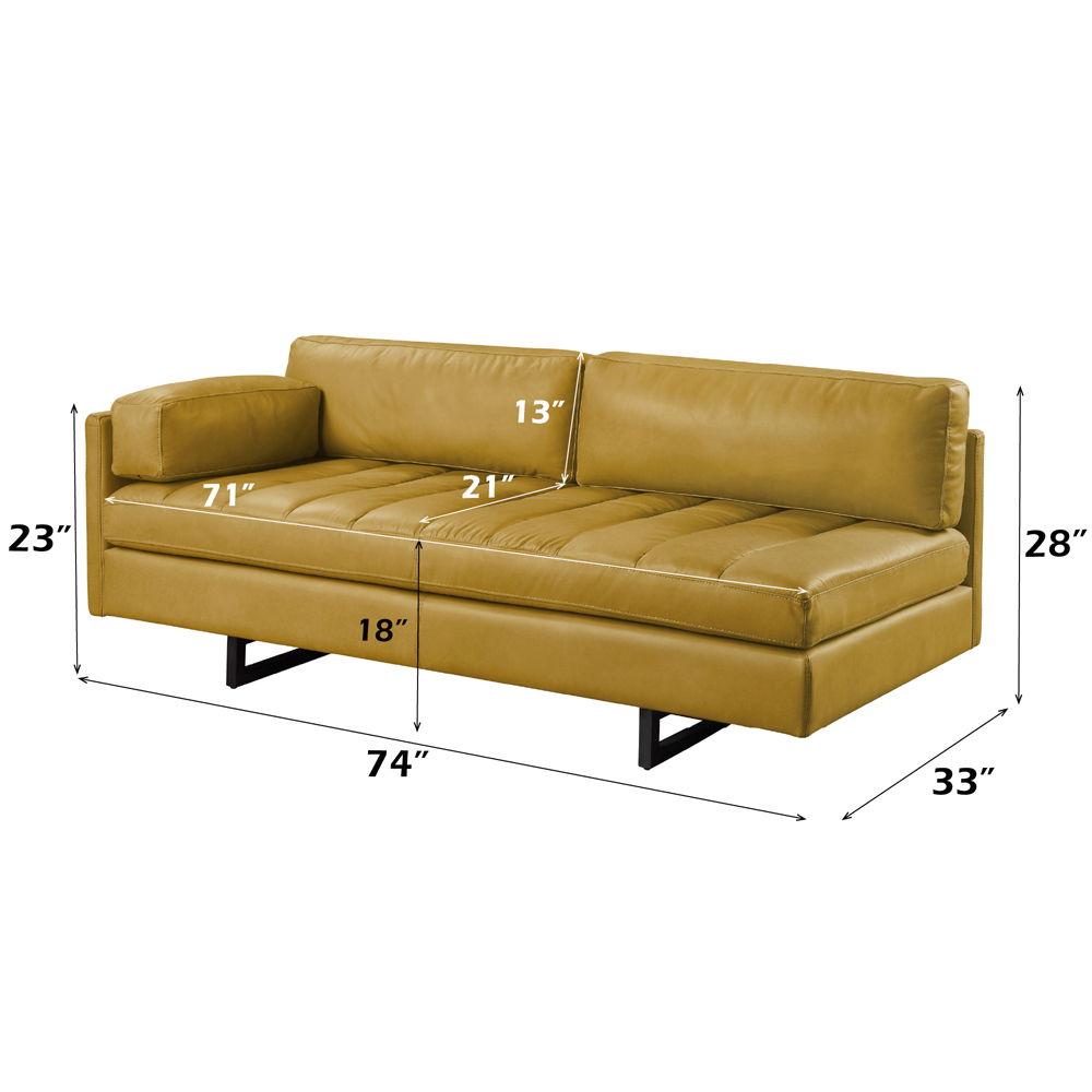 Radia - Sofa With Pillow - Turmeric Top Grain Leather, light brown, view 5