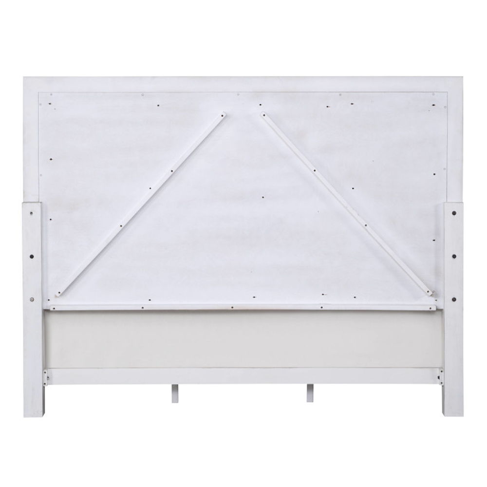 Katia - Queen Bed - Light Gray Linen, Rustic Gray & Weathered White, white, view 4