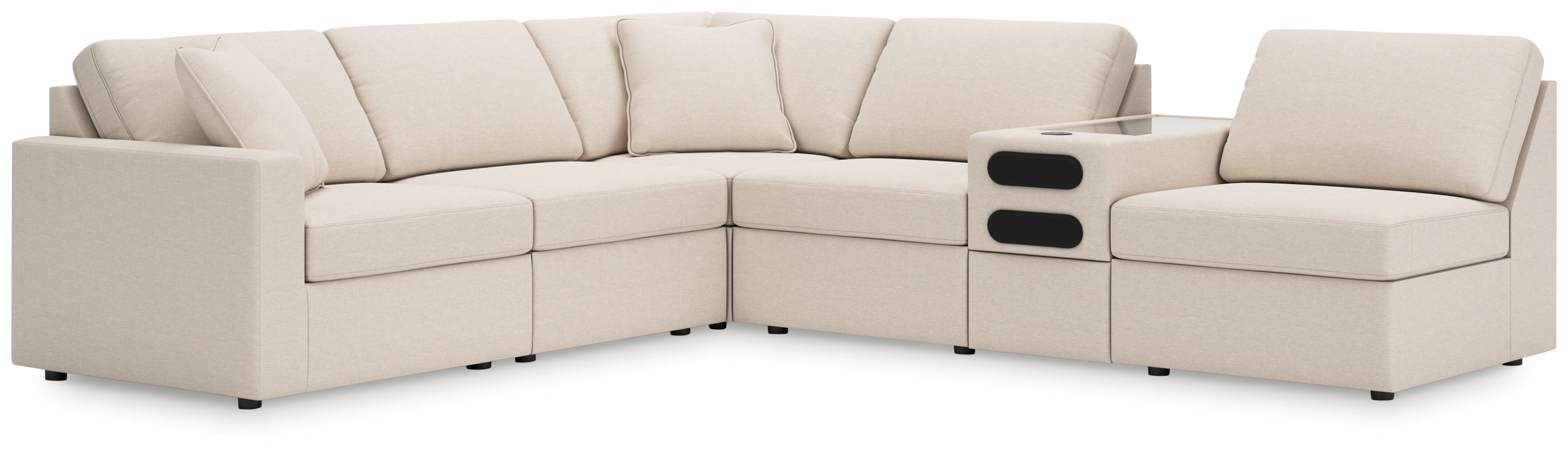 6 Pc · Sectional With Audio System Console