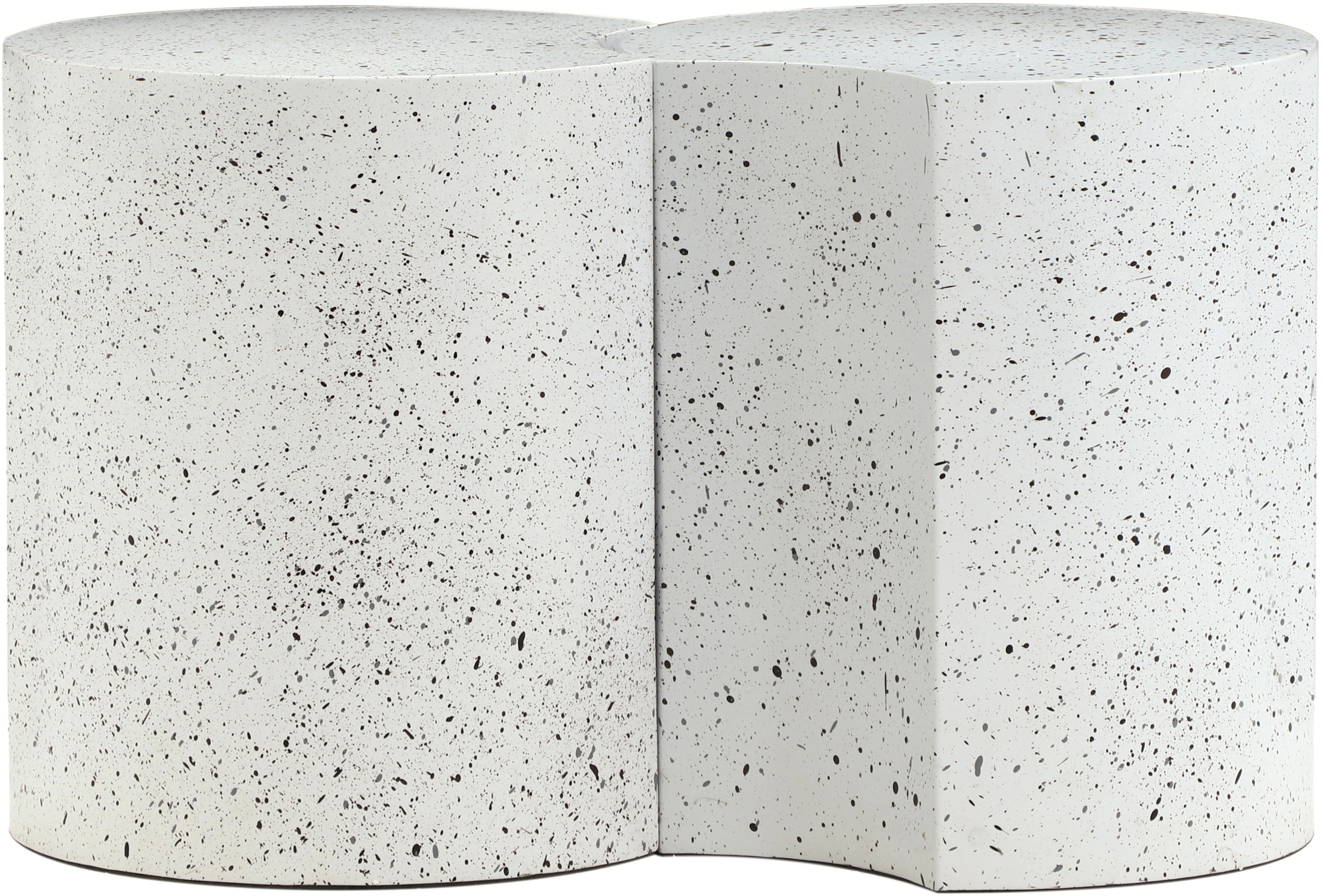 Dimple - 18" 2 Piece Modular End Table - White Terazzo