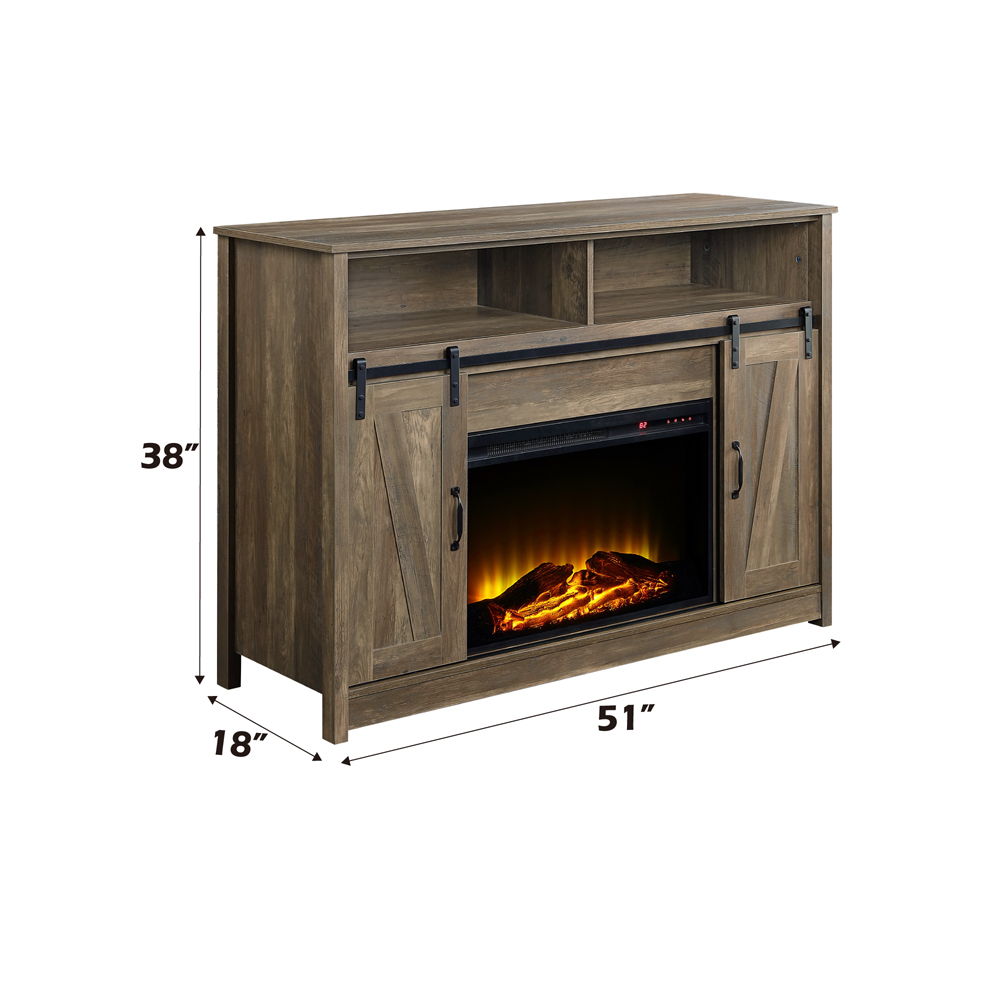 Tobias - 38" Fireplace - Rustic Oak, light brown, view 3
