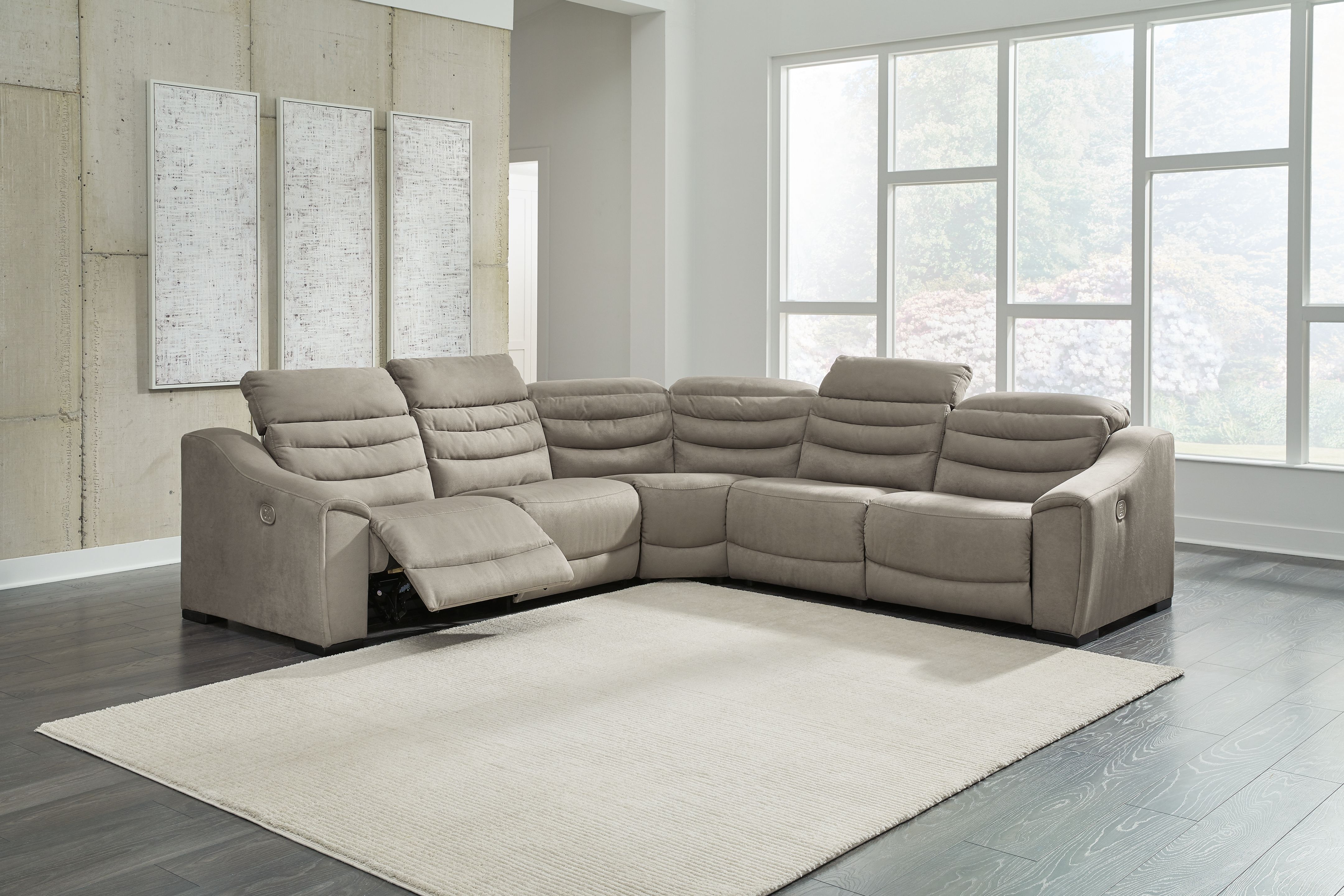 Nextgen Gaucho Putty Zero Wall Recliners 5 Pc Sectional New Lots Furniture Online Store