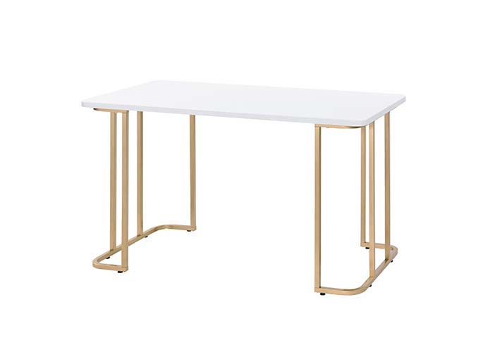 Estie - Vanity Desk (Same 93102) - White & Gold, white