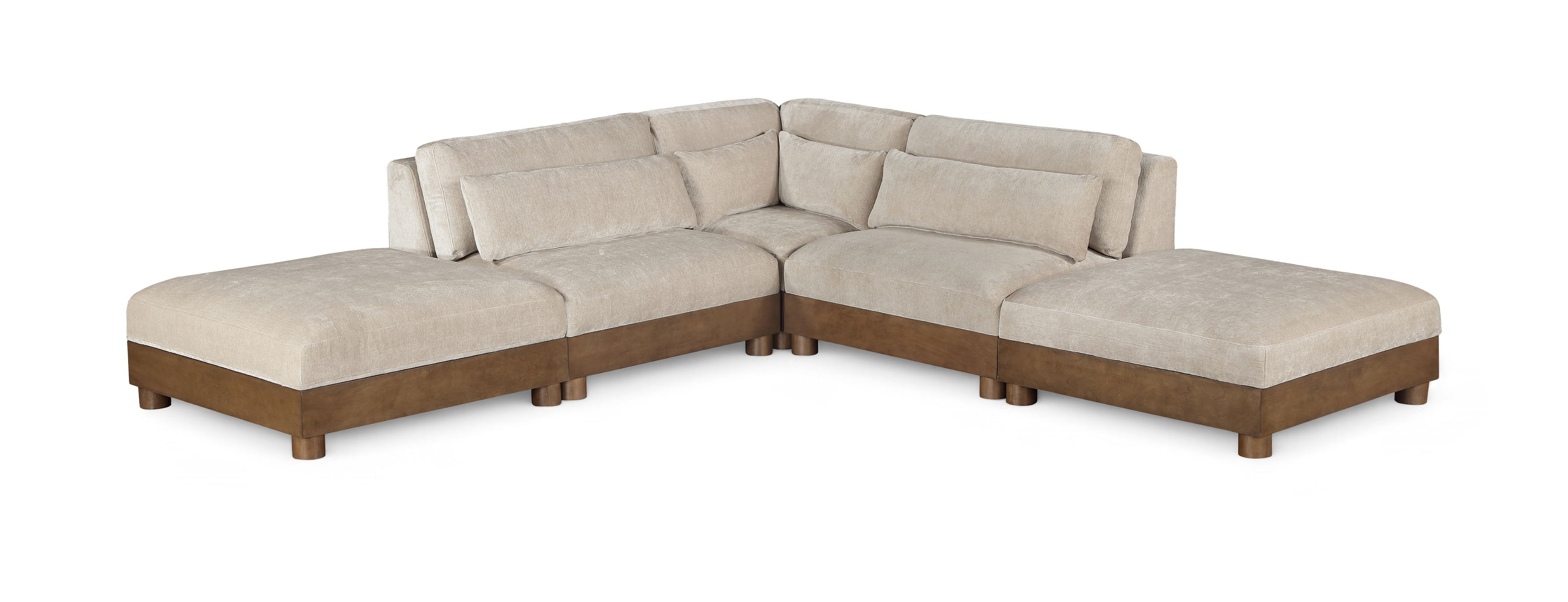 5 Pc · 2 Armless Chairs, 1 Corner Chair, 2 Ottomans