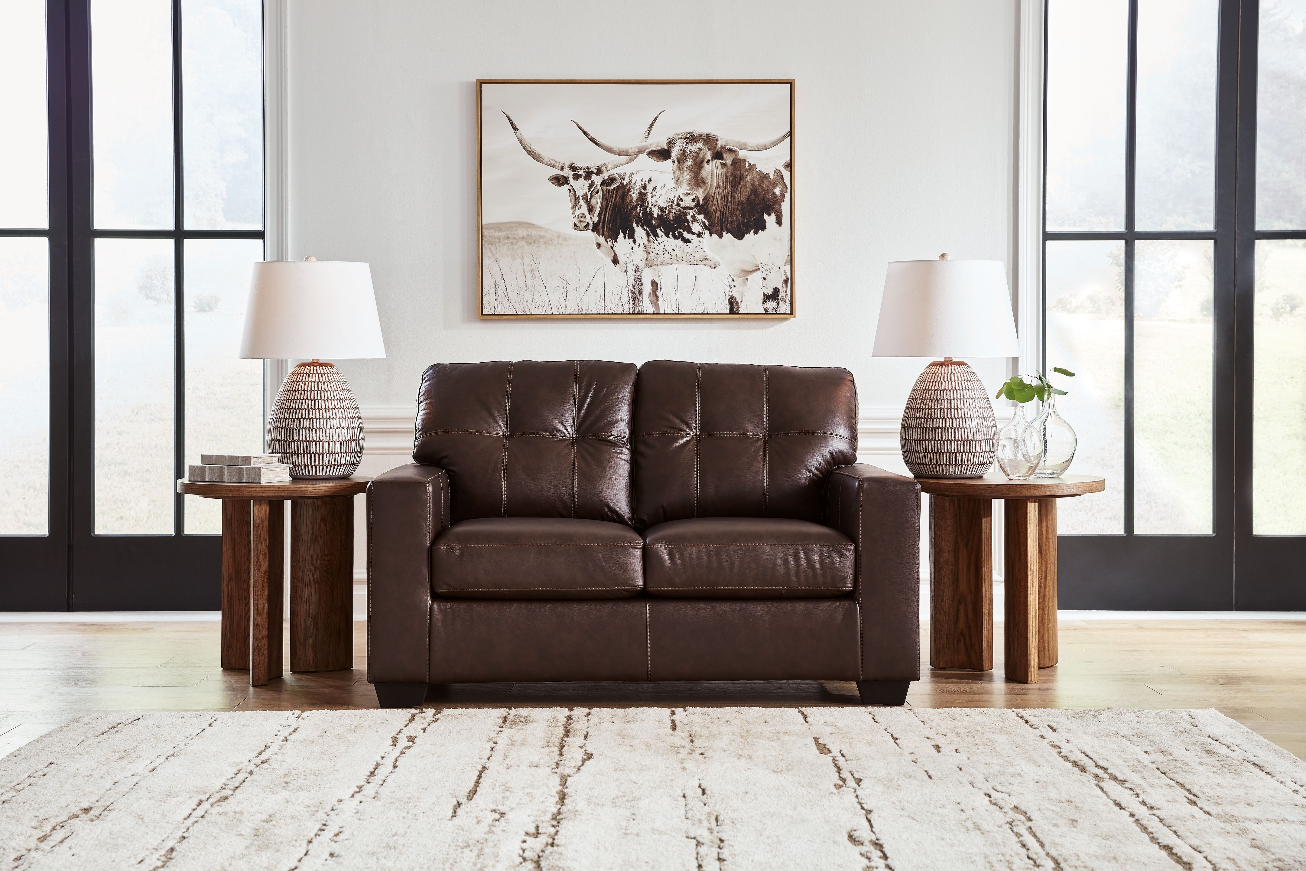 Ashley Furniture Santorine - Loveseat - Dark Brown - Image 2