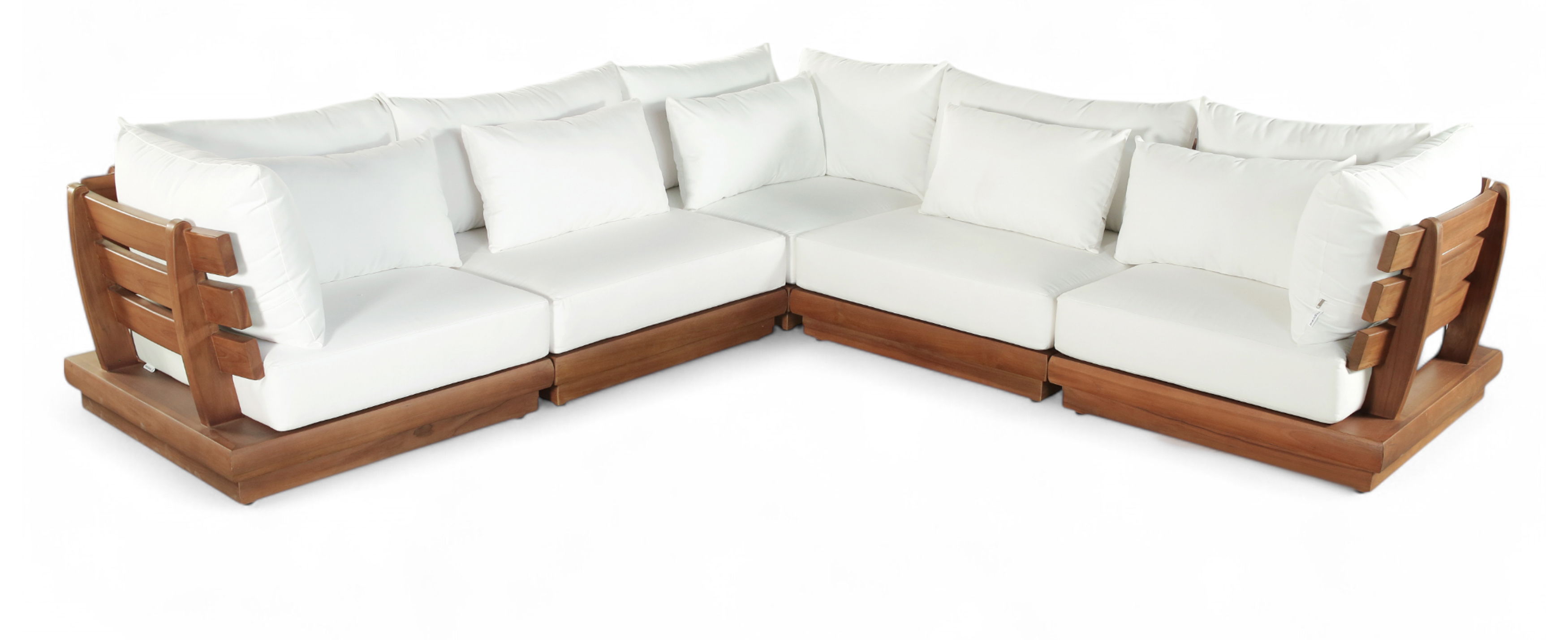 5 Pc · Water Resistant Fabric 113" Upholstered Outdoor Patio Modular Sectional - Off