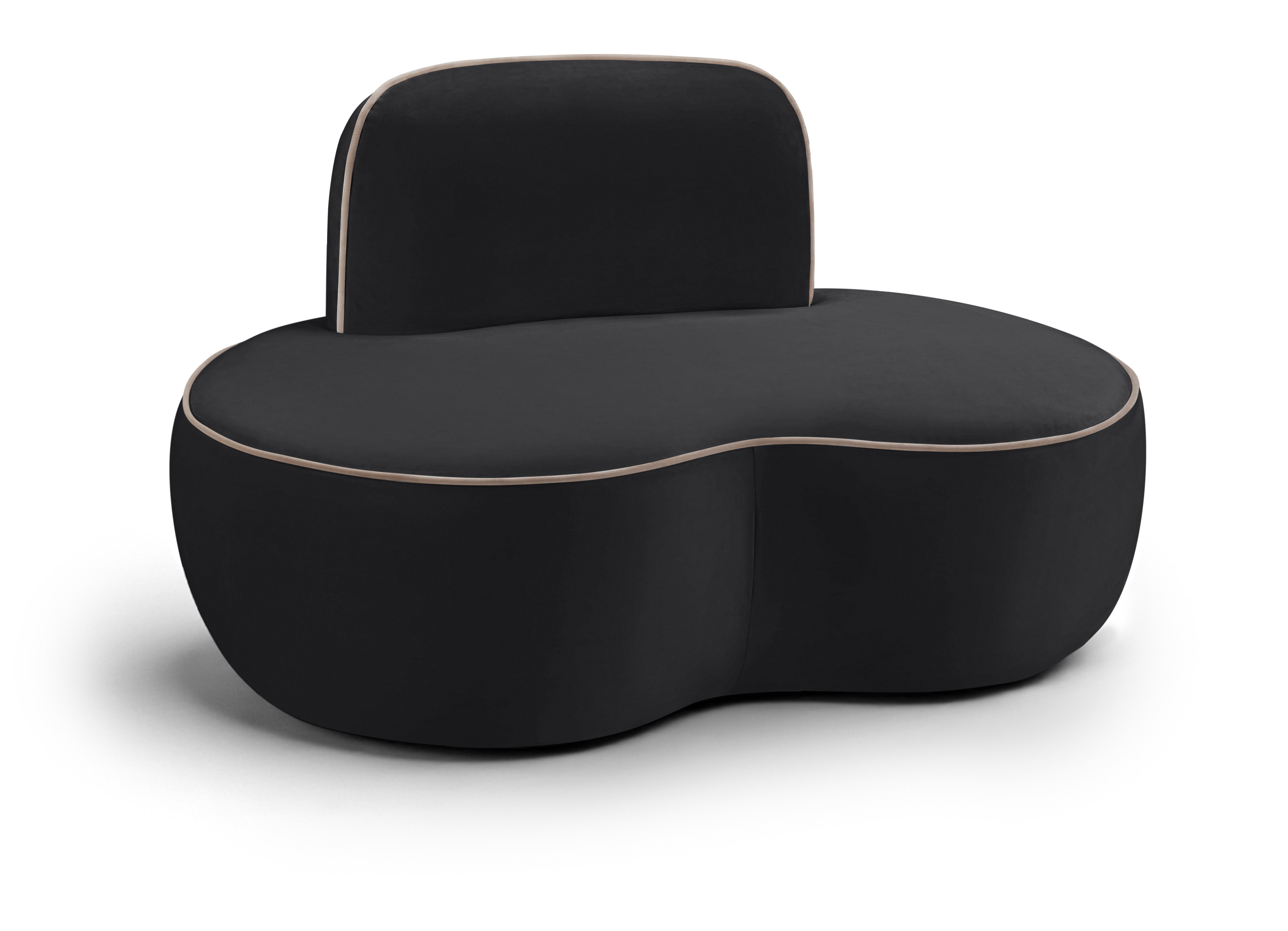 Swerve - Velvet Upholstered Chair - Black
