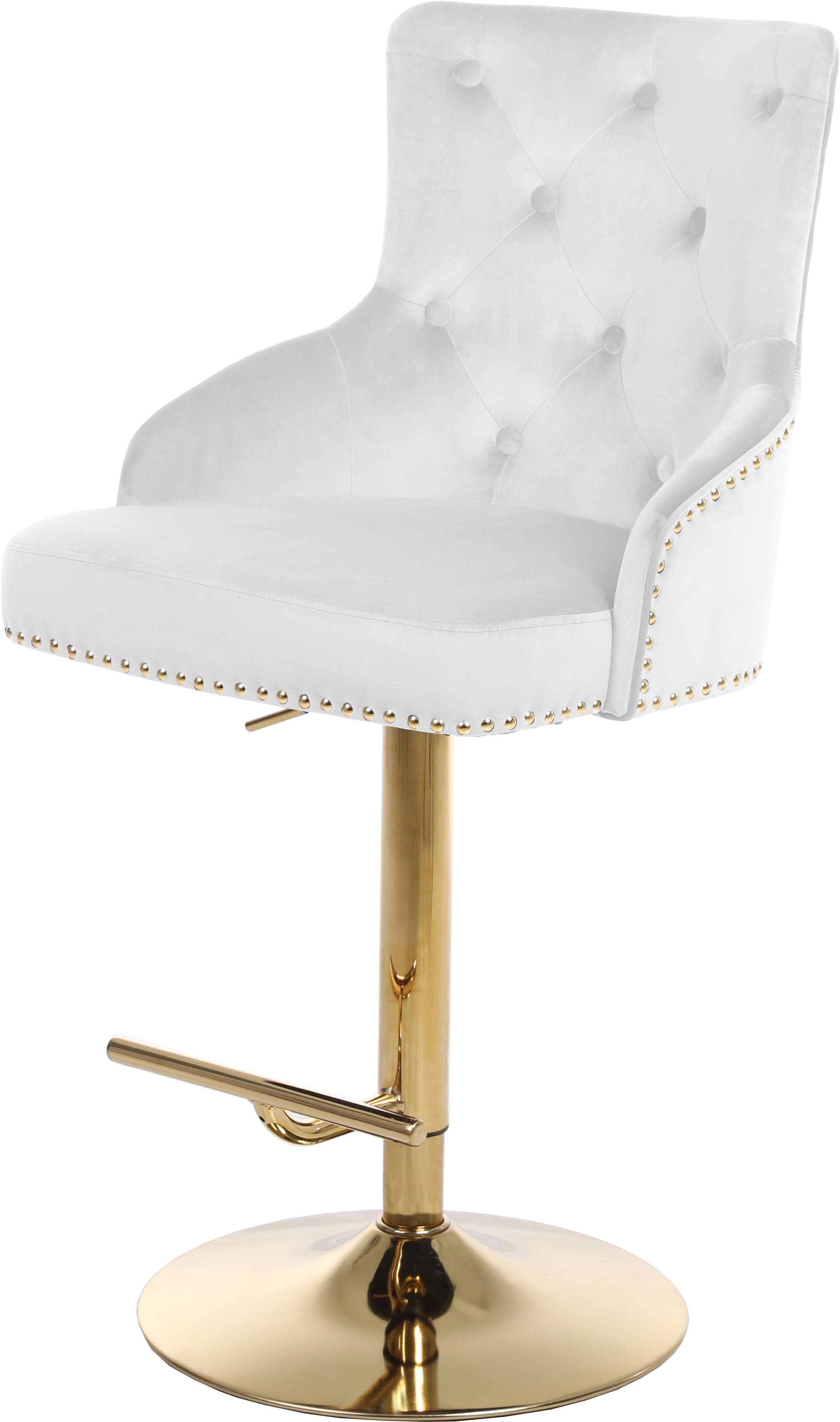 Claude - Adjustable Stool - White - Fabric