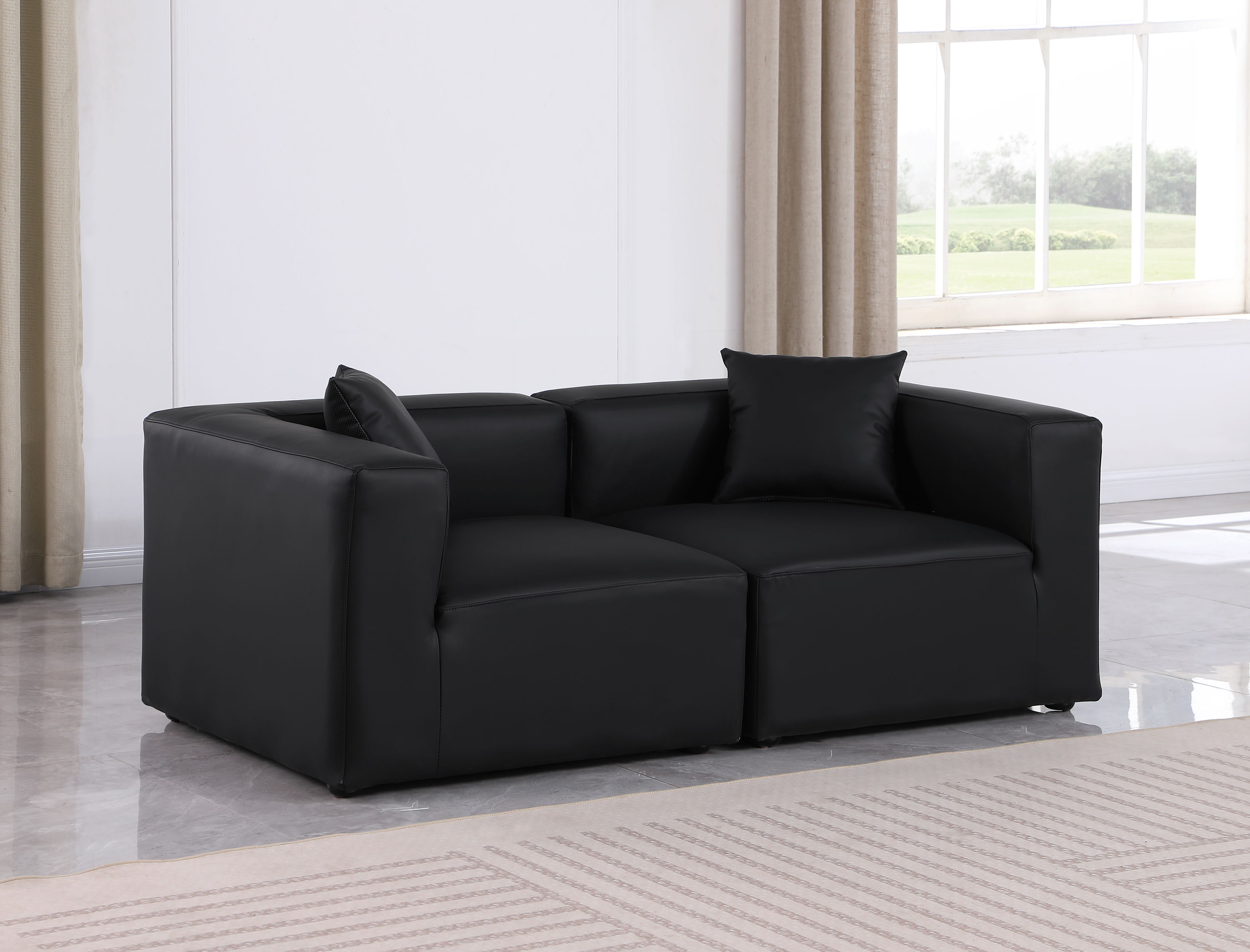 Cube - Modular 2 Piece Sofa - Black