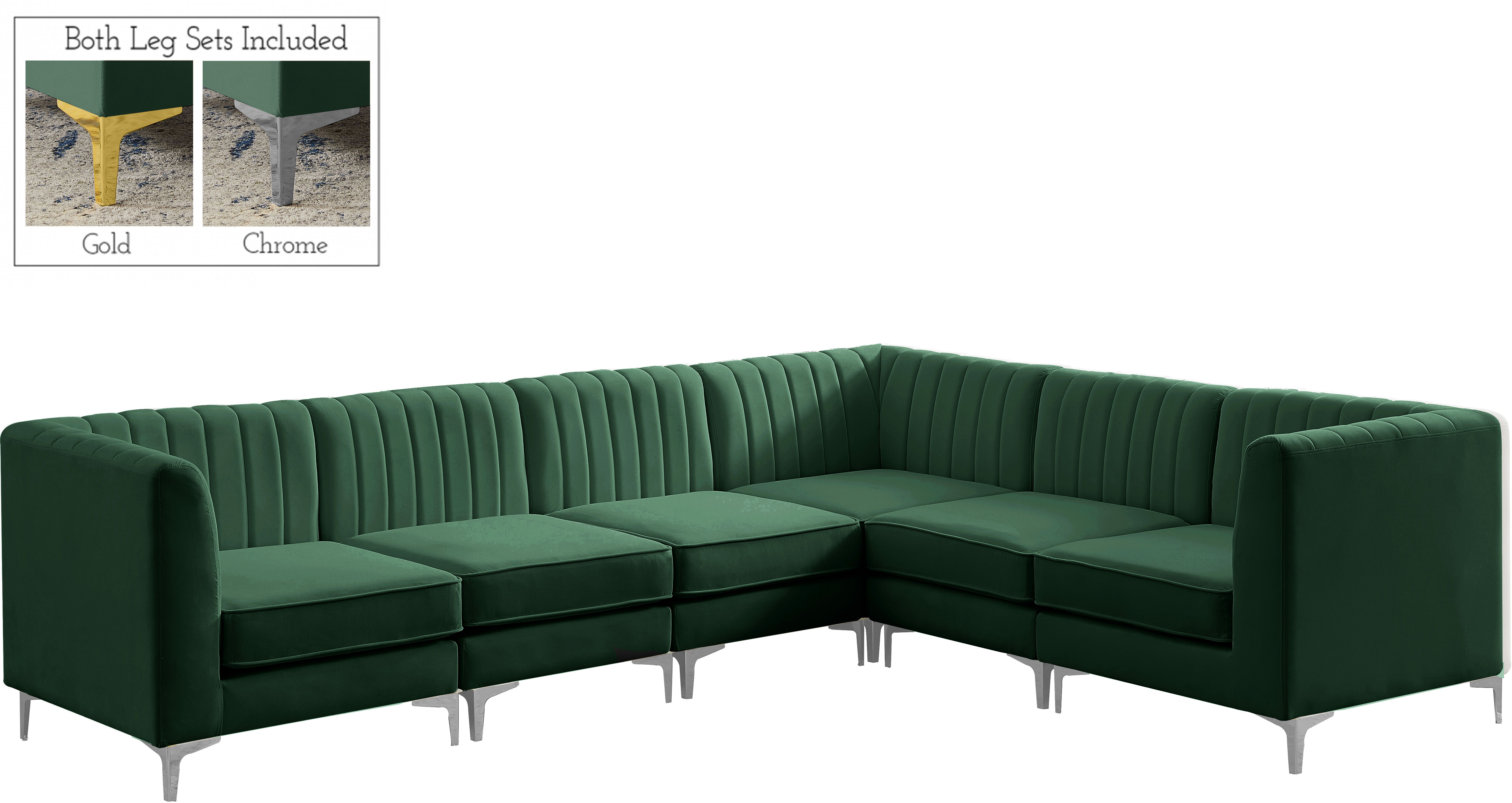 Alina - 6 Piece Modular Sectional - Green