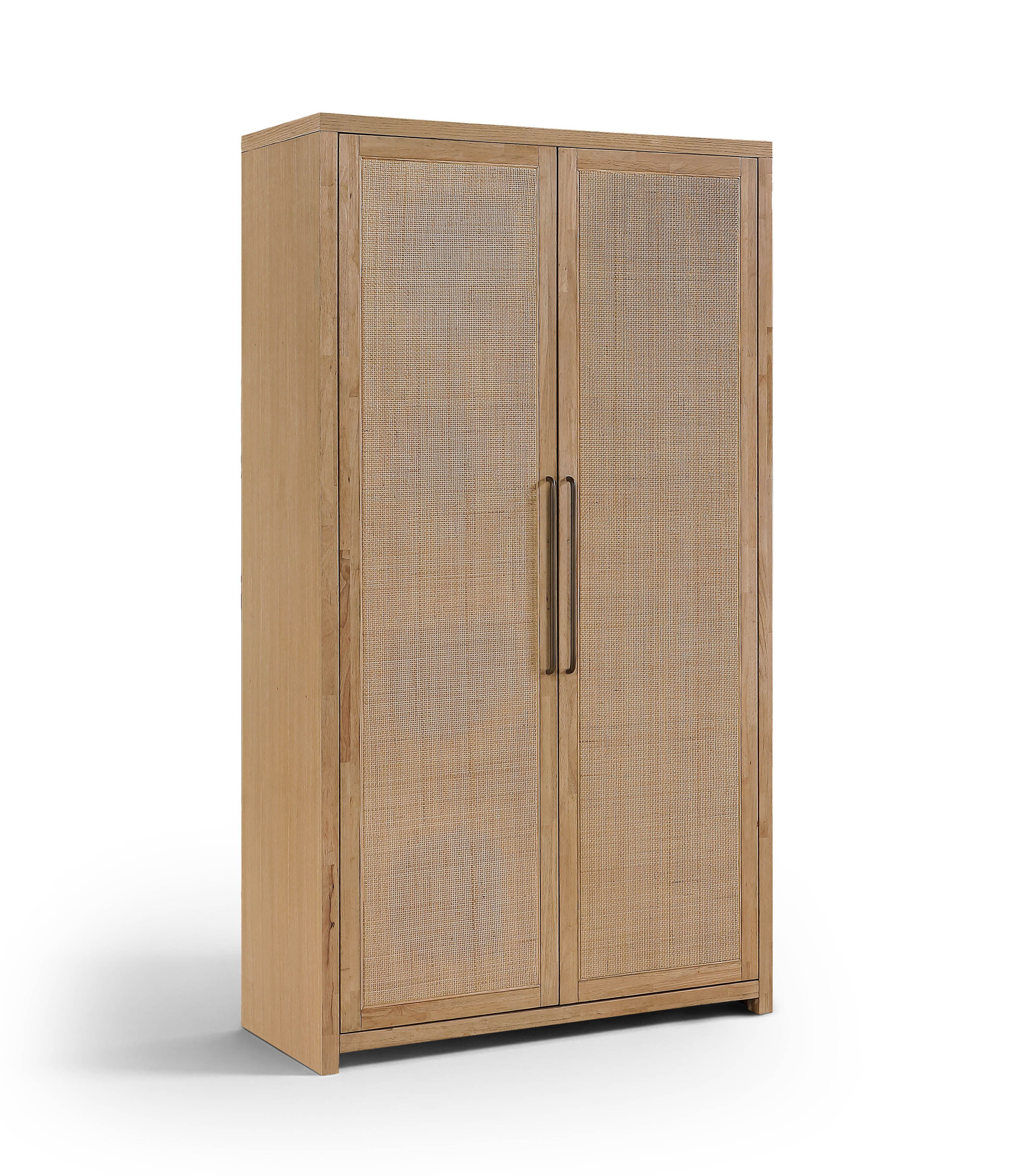 Vana - Solid Wood, Oak Veneer And Stainless Steel Storage Cabinet - Natural