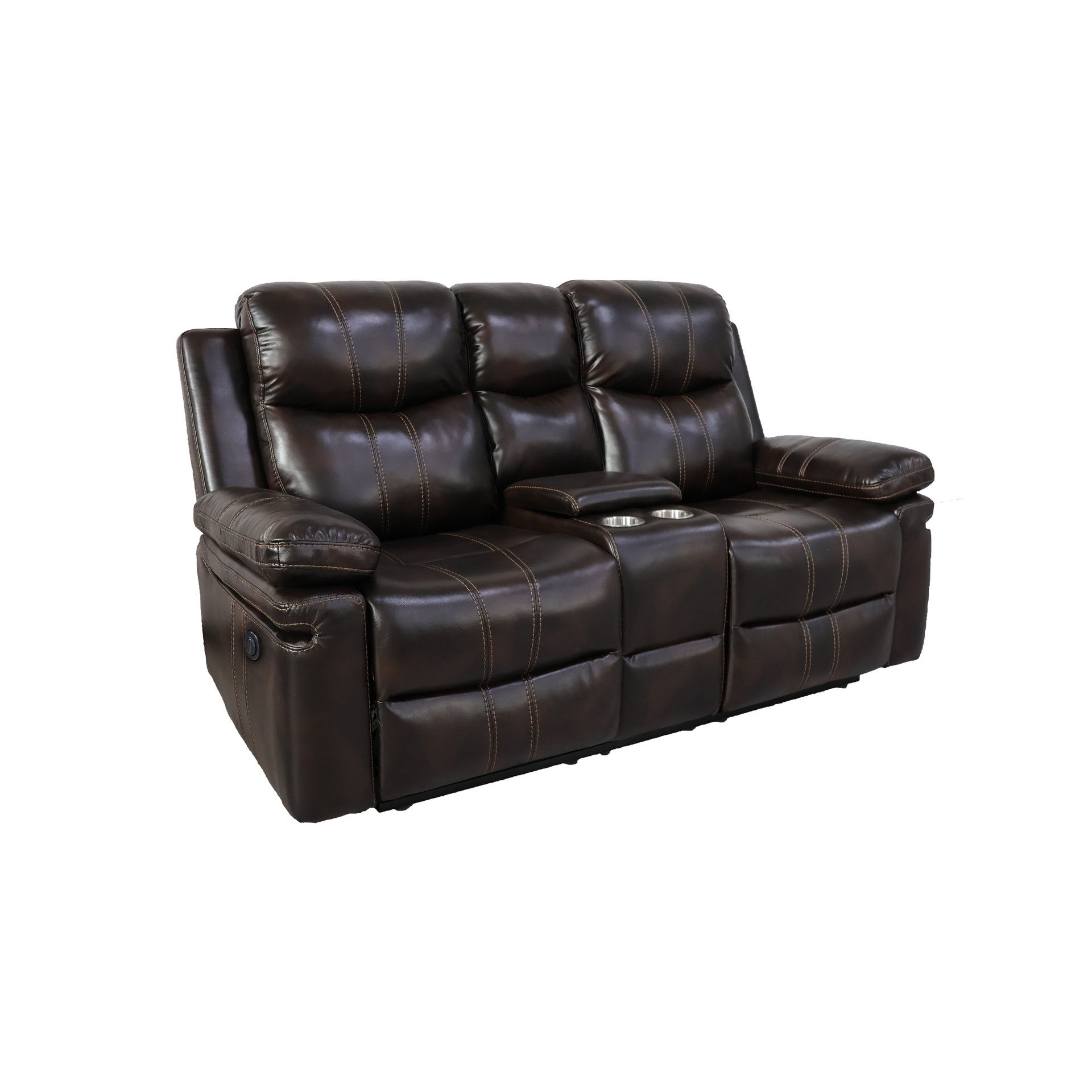 Kellen - Console Loveseat With Power Footrest - Brown