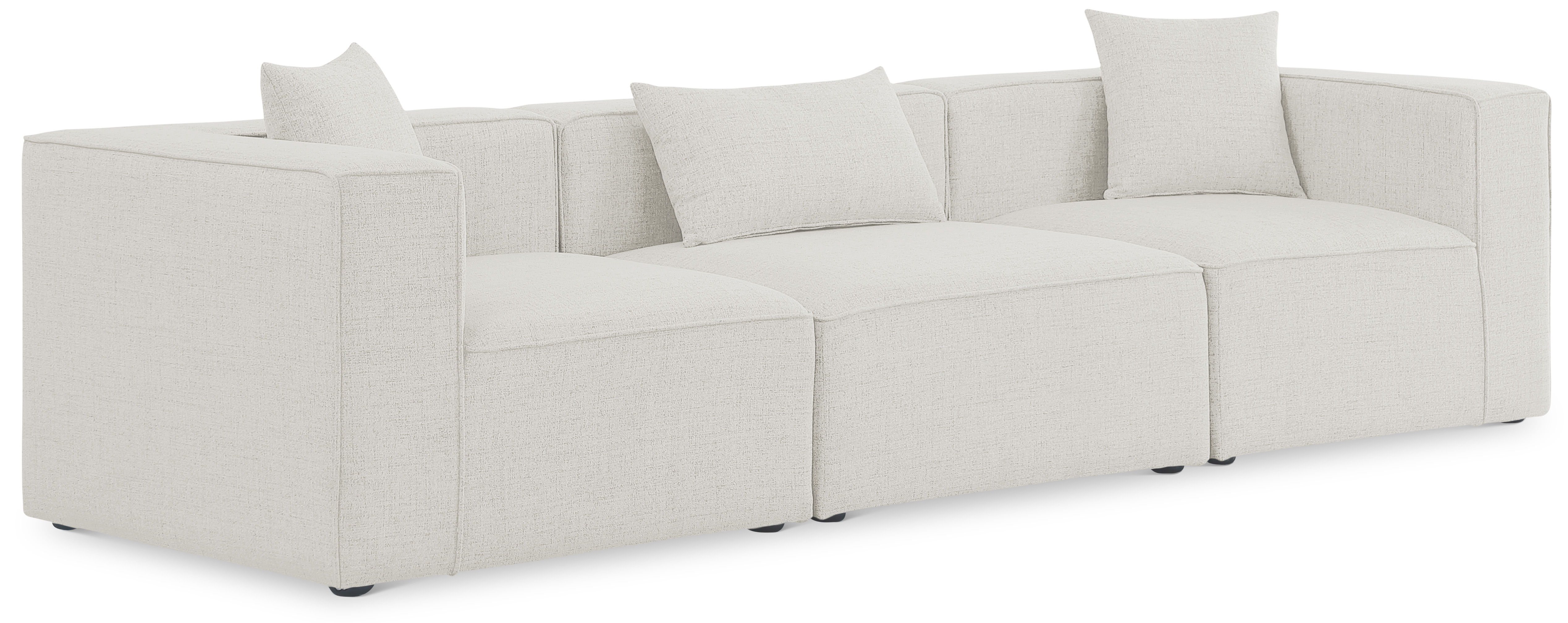 Cube - Linen Modular 3 Seat Sofa - Cream