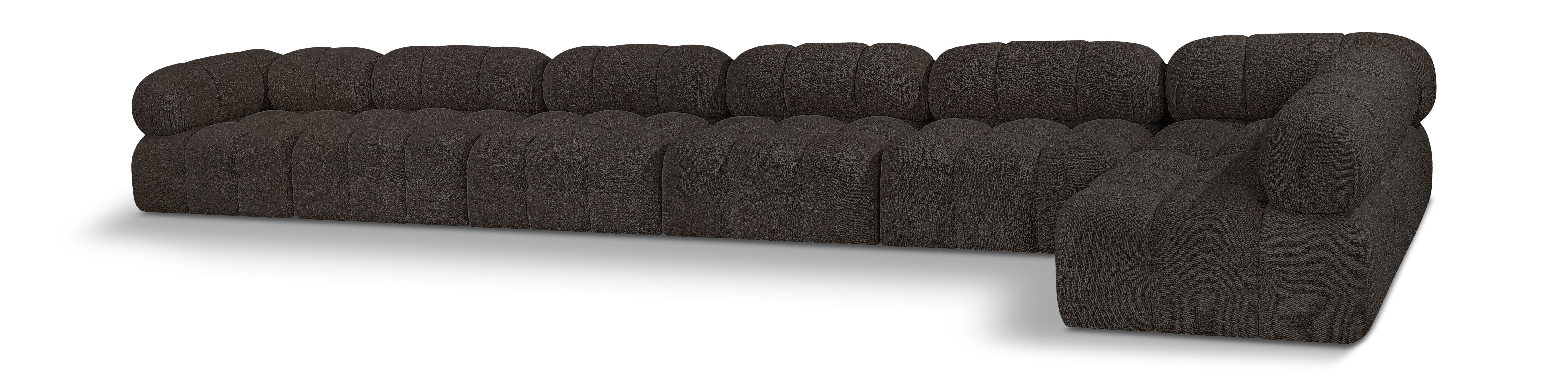 Ames - 7 Piece Modular L-Shaped Sectional - Brown