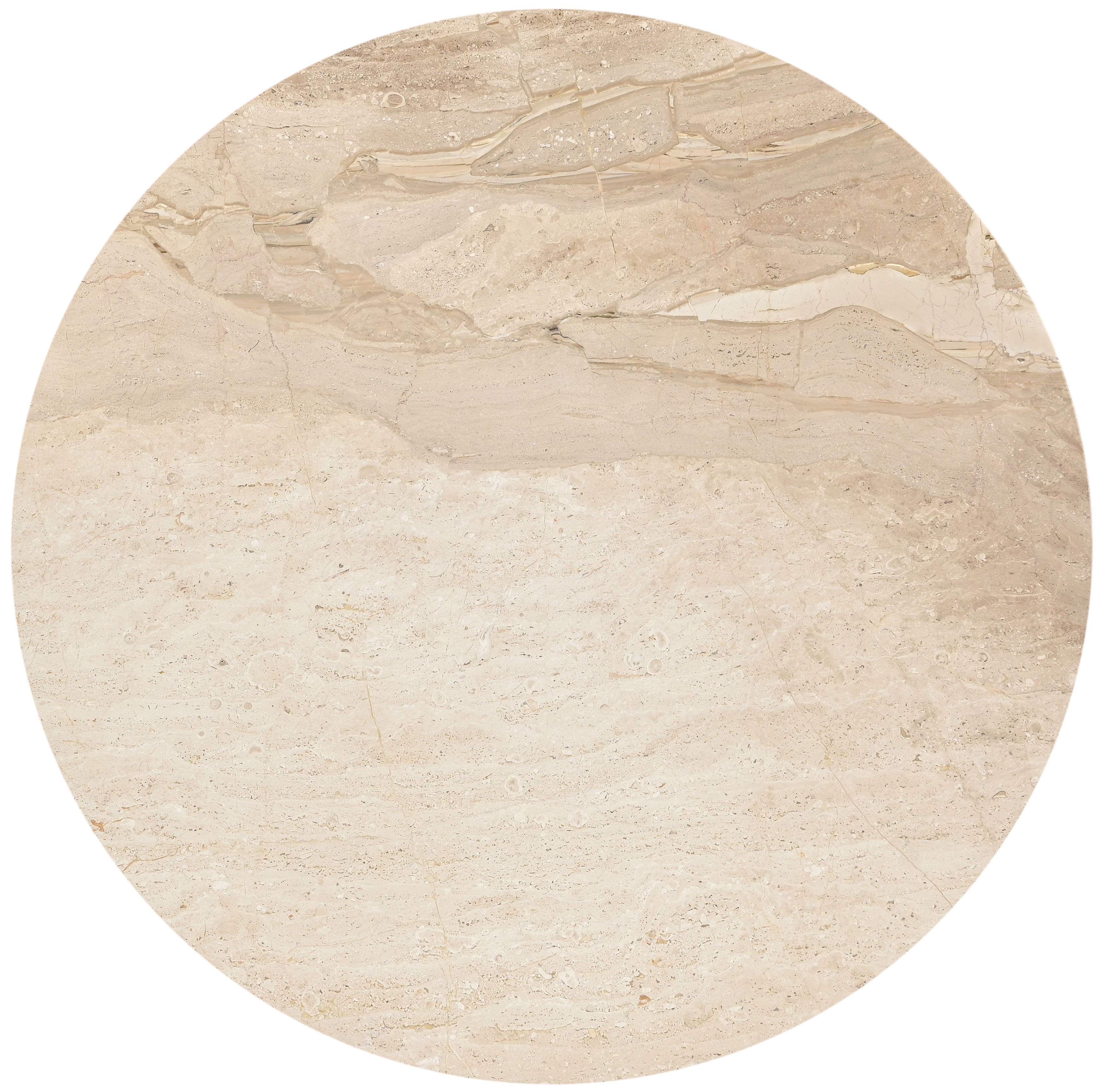 Liona - Marble And Mango Wood 42" Dining Table - Beige