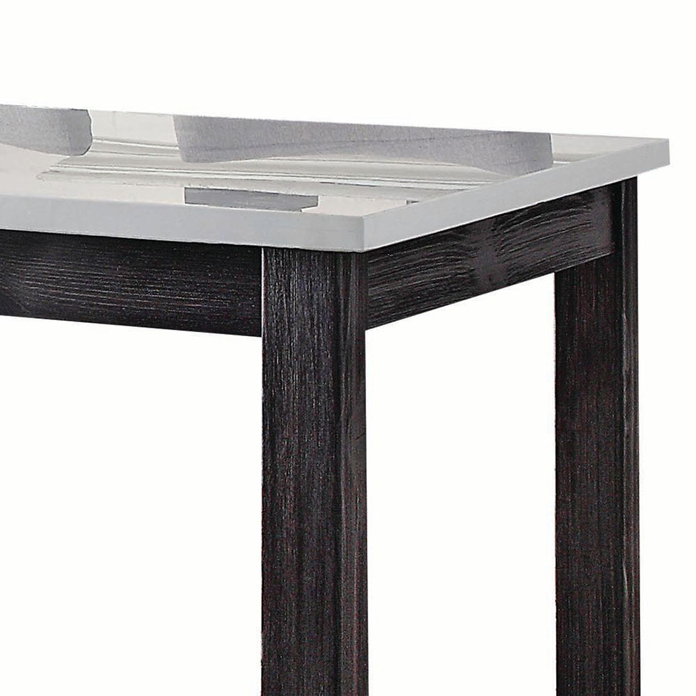 Yelena - Counter Height Table With Marble Top - Marble Top & Weathered Espresso, black, view 6