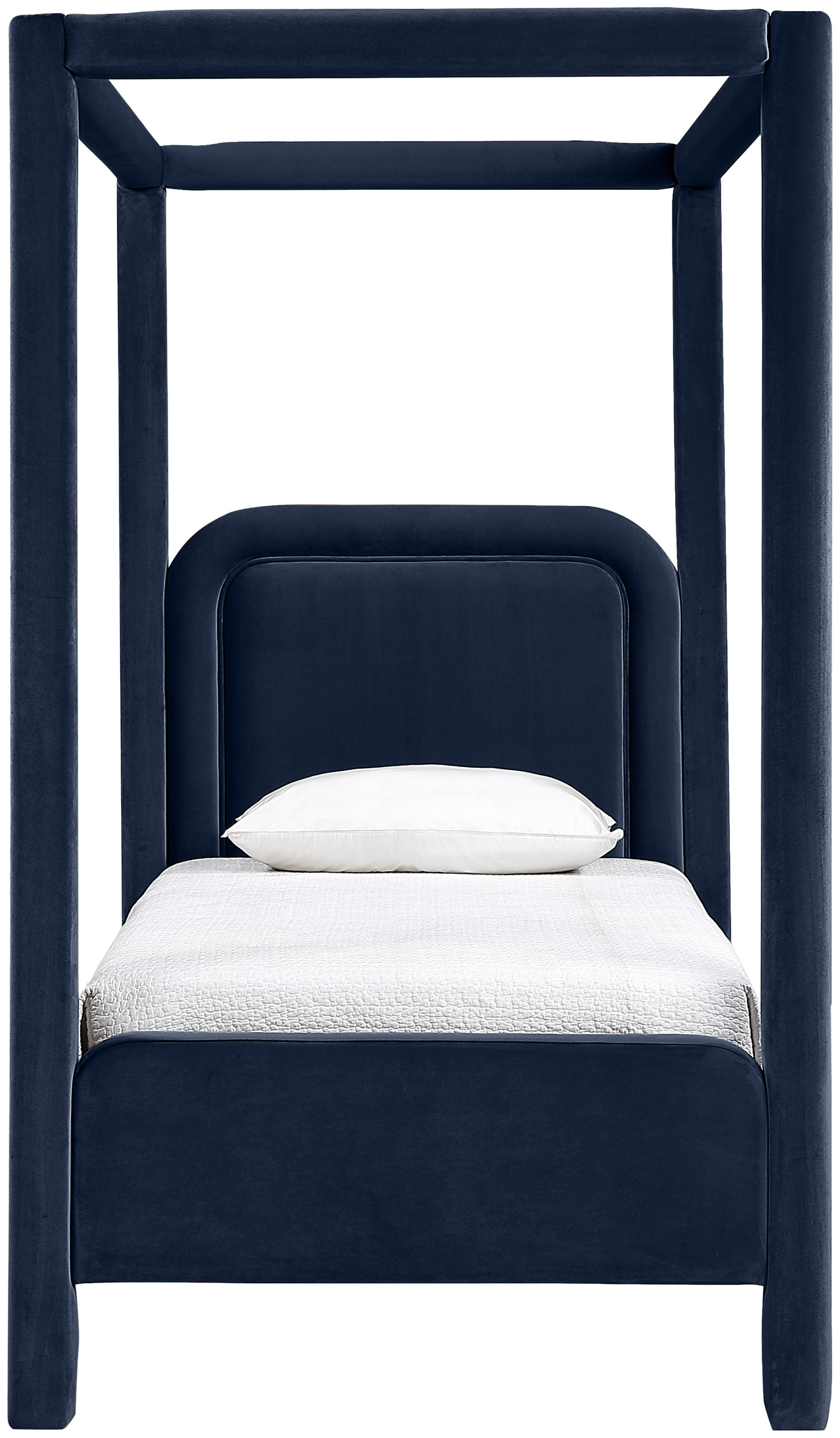 Salina - Velvet Upholstered Twin Bed - Navy