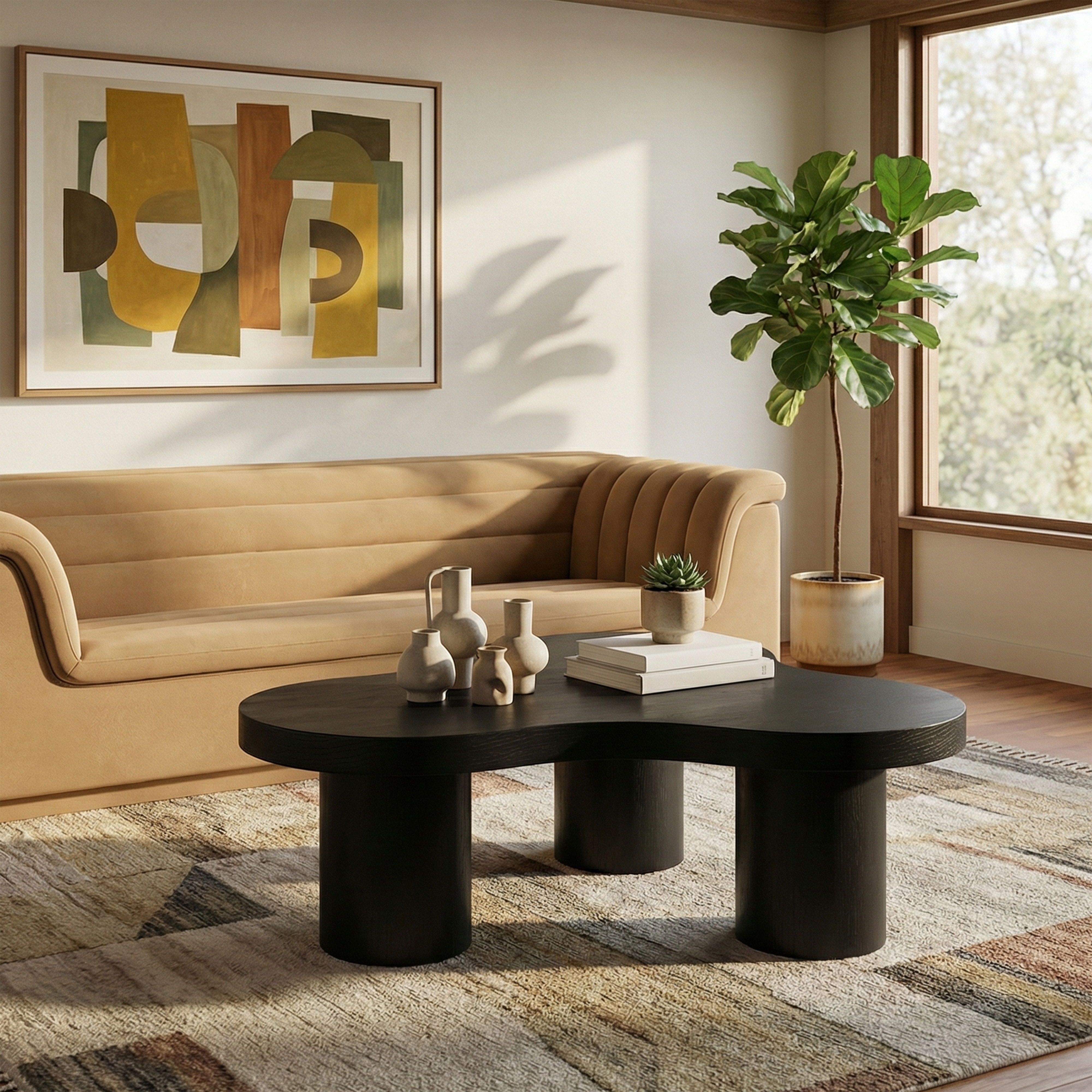 Cove - Oak Veneer And Solid Wood Coffee Table - Black