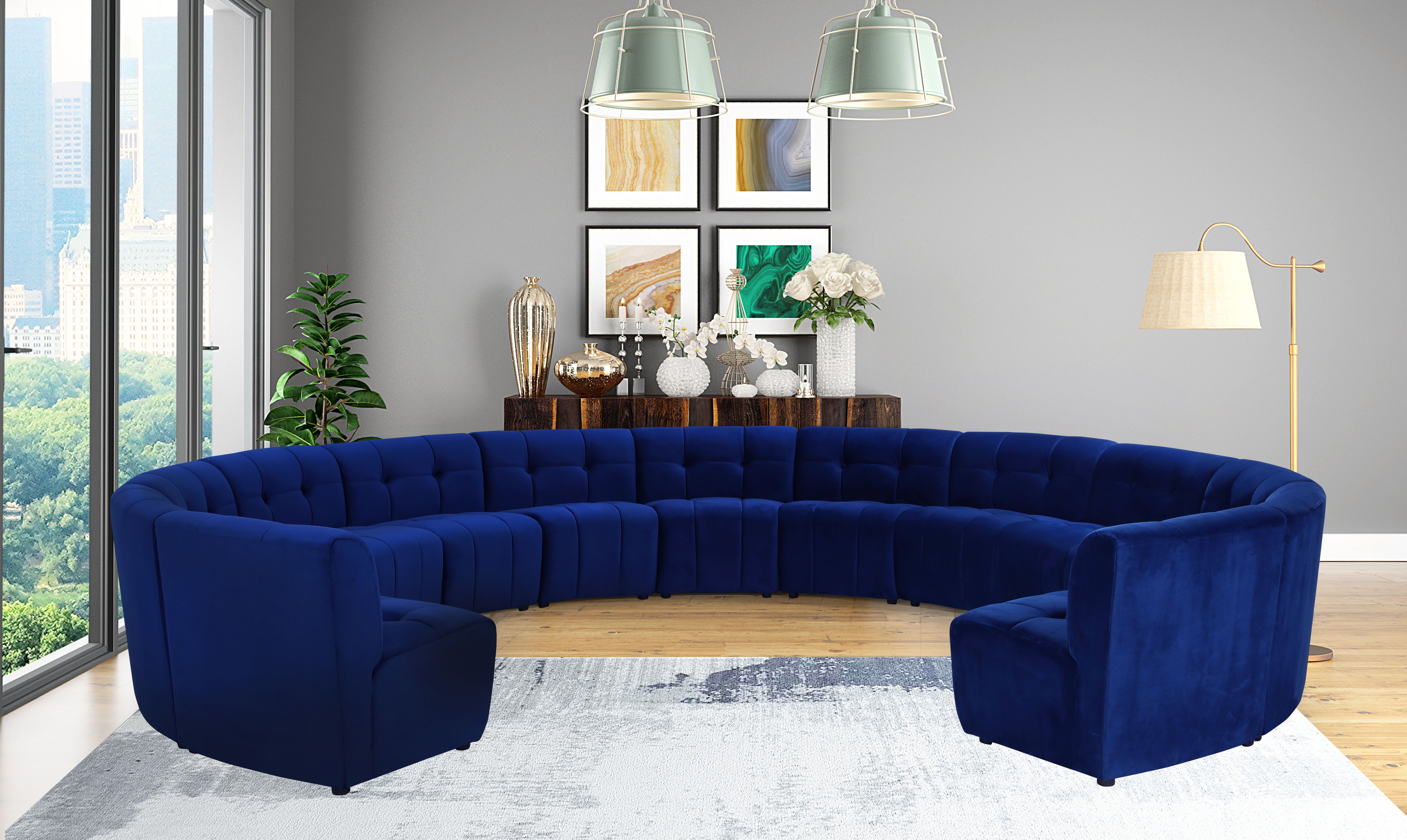 Limitless - 13 Piece Modular Sectional - Navy