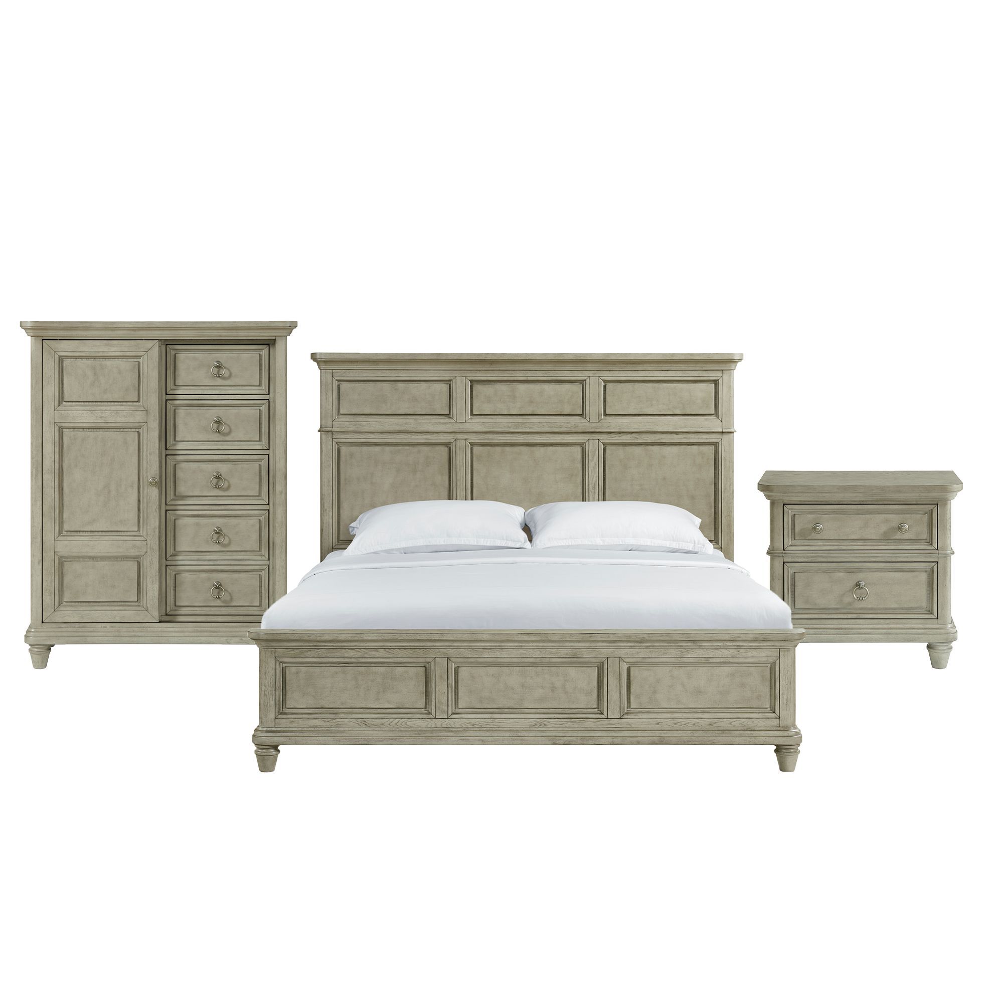 King · 3 Pc · Bedroom Set With Door Chest