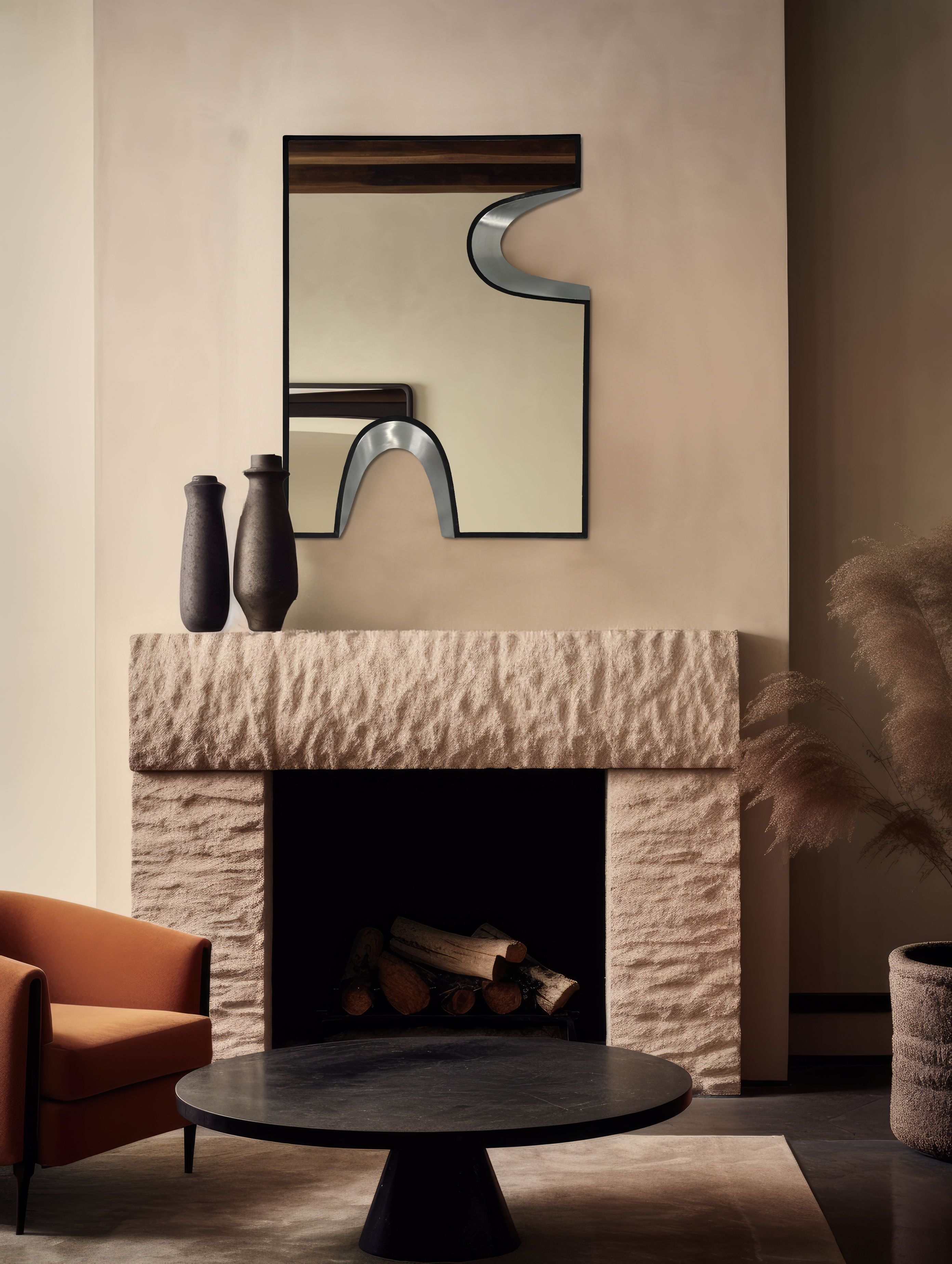 Soleil - 28" Mirror - Black / Silver