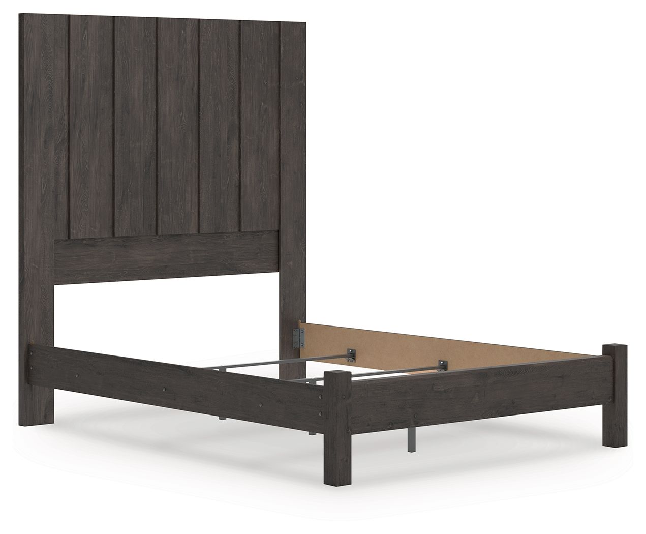 Fraluna - Queen Panel Bed - Charcoal