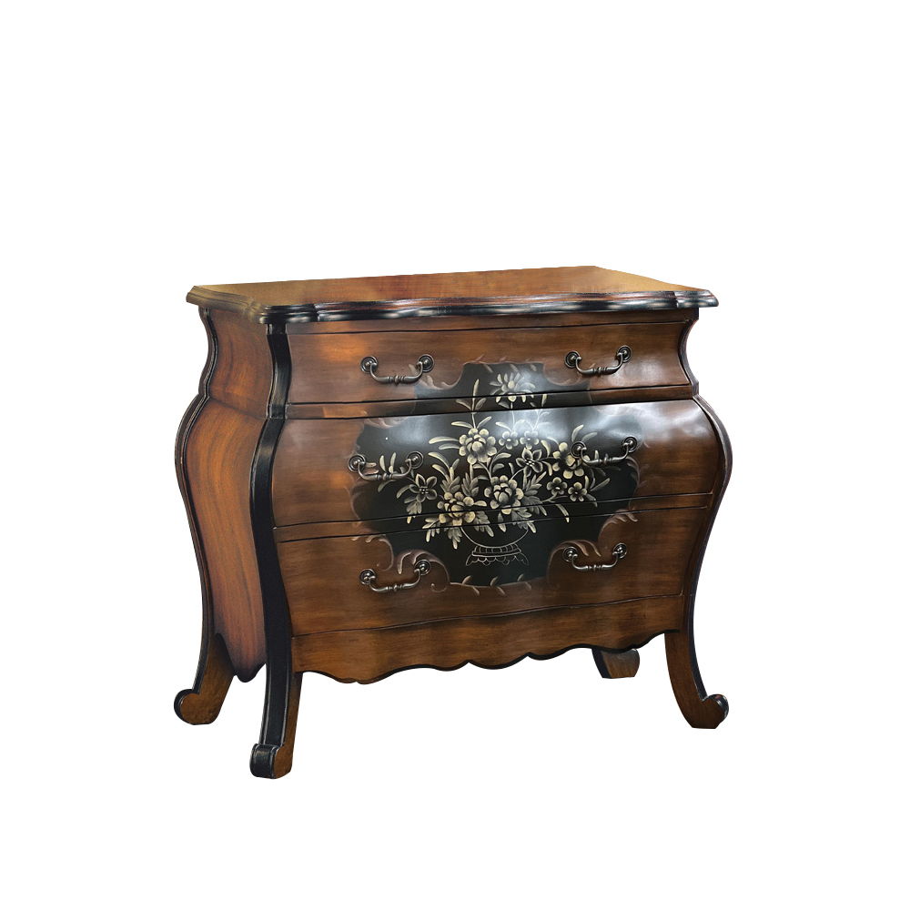 Roma - 37" Chest - Oak & Antique Black, black