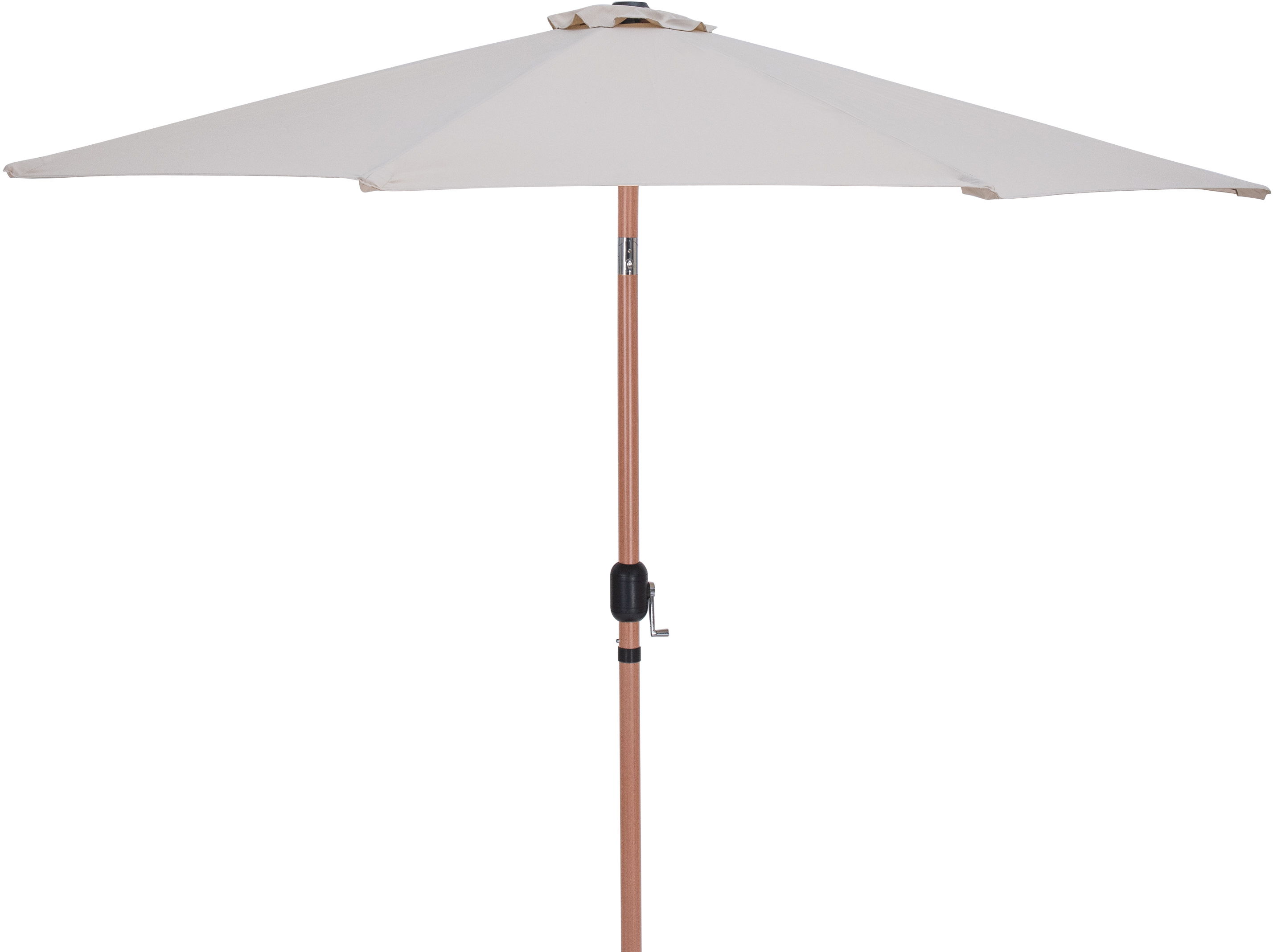 Fiji - Aluminum Patio Umbrella With Square Teak Base - Beige