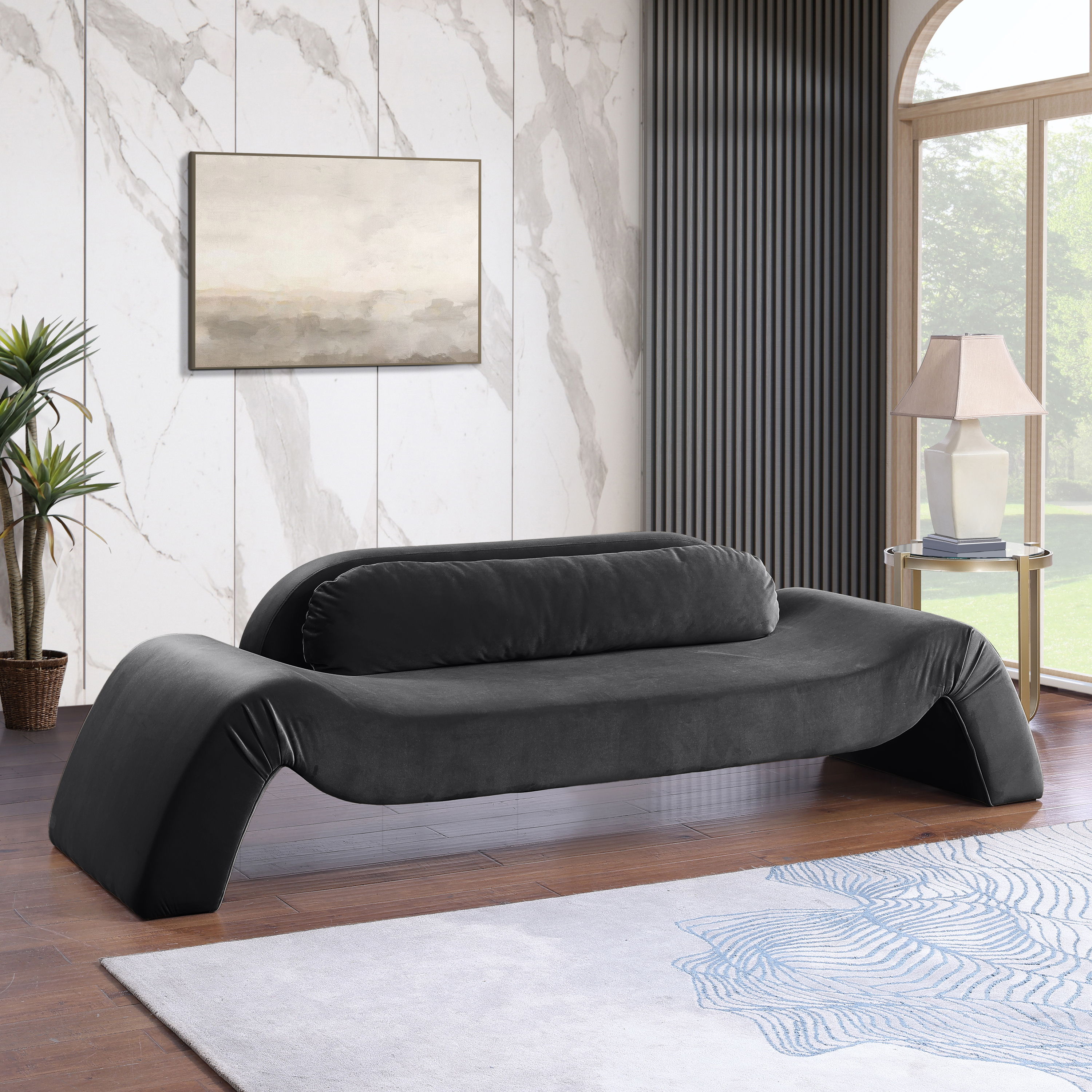 Austin - Velvet Sofa - Black