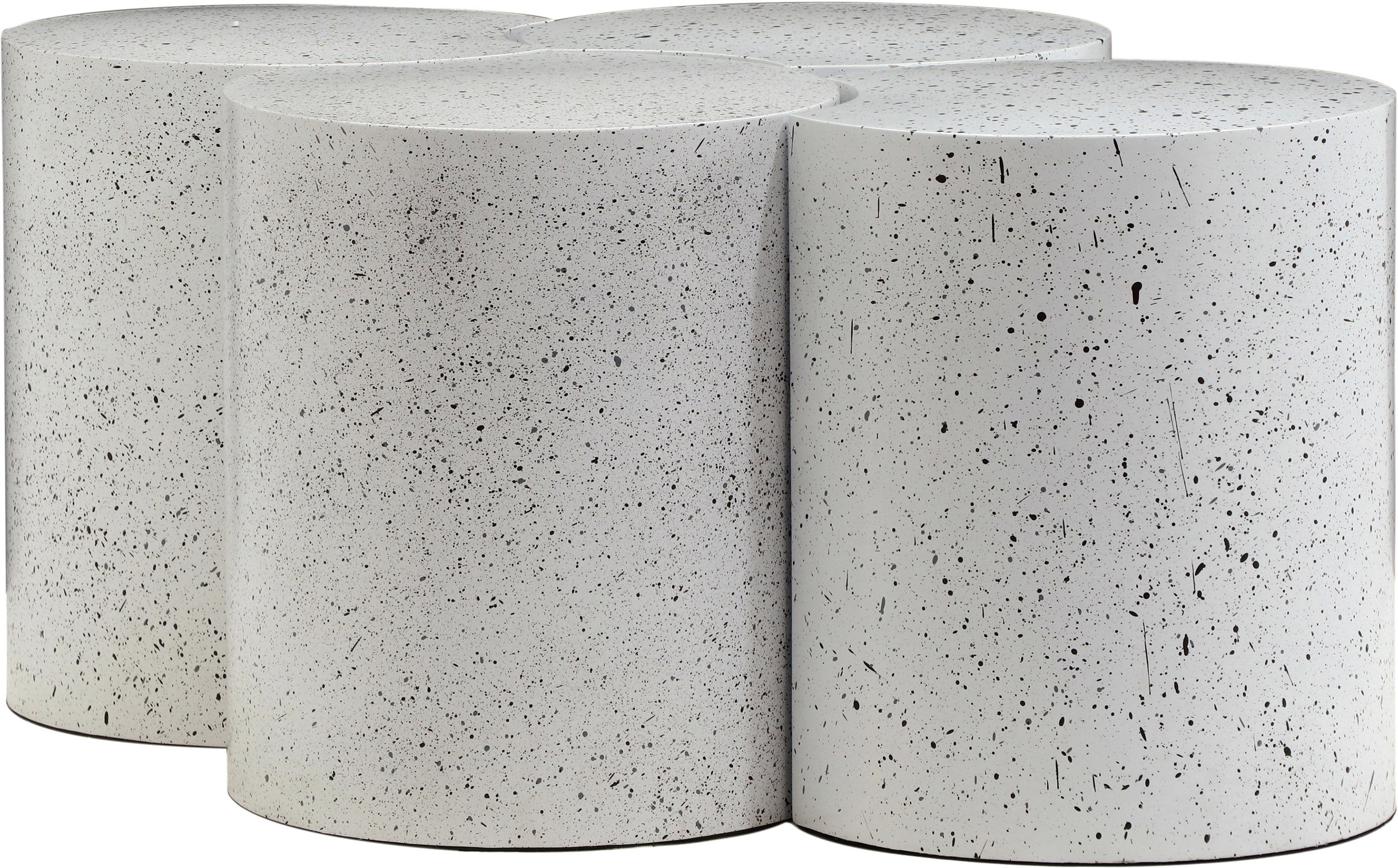 Dimple - 16" 4 Piece Modular Coffee Table - White Terazzo