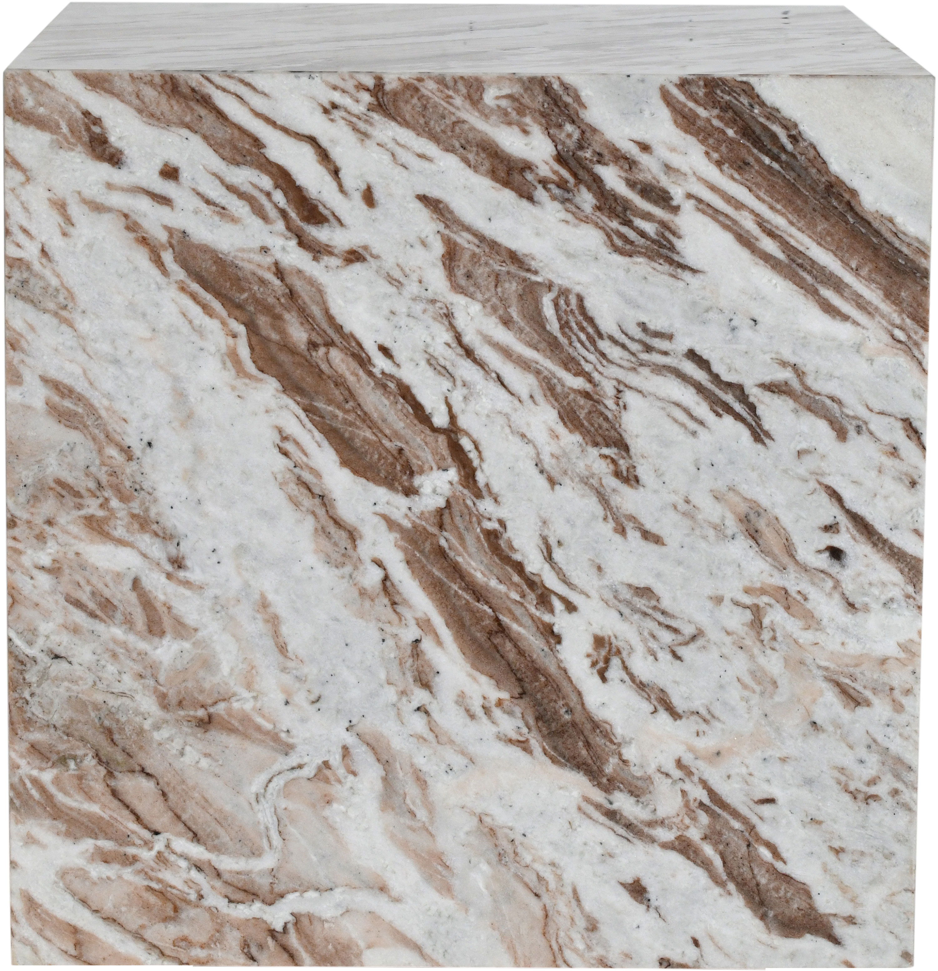 Bolzano - Marble End Table - Brown / Gray