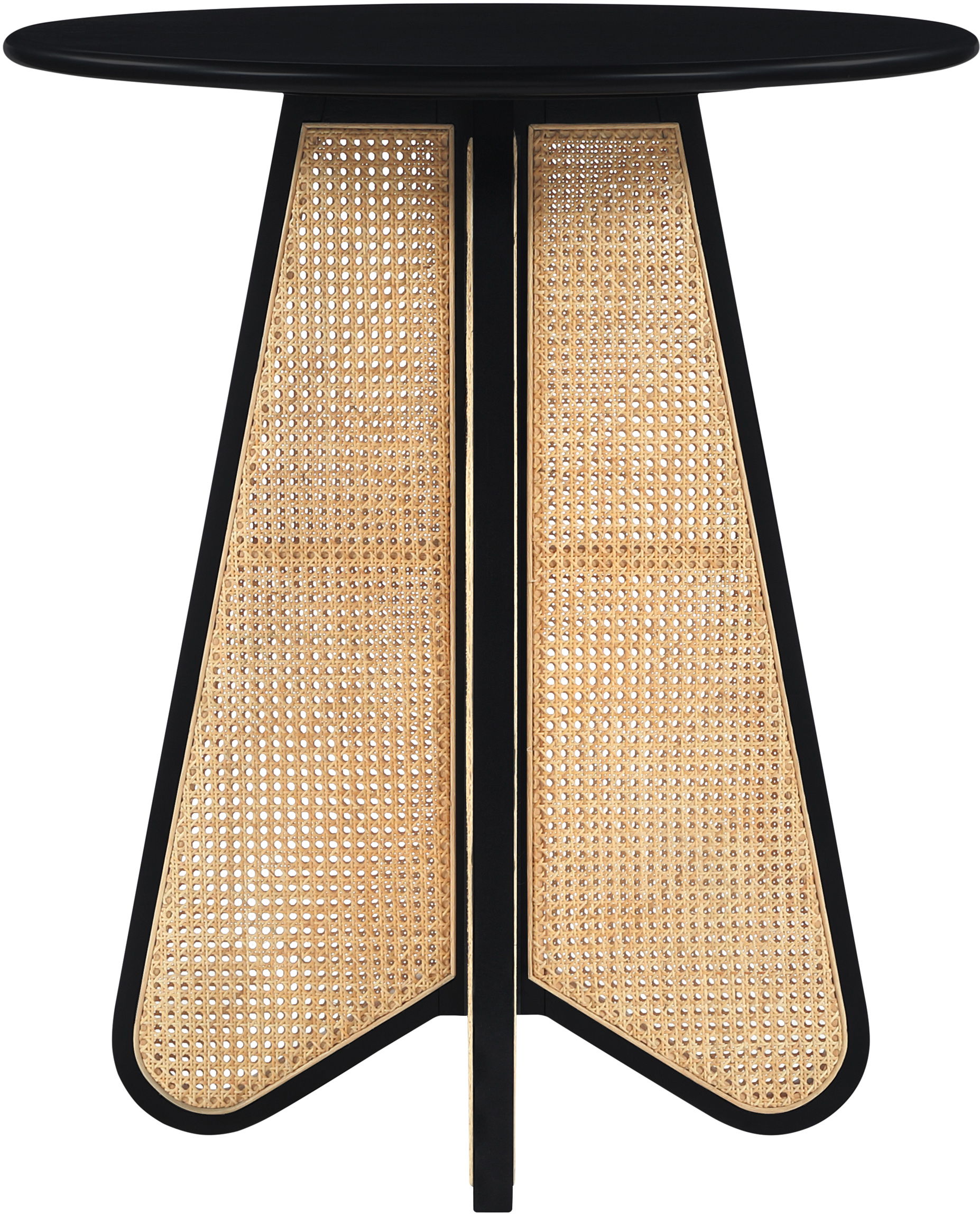 Butterfly - Solid Wood And Natural Cane Bar Height Table - Black / Natural