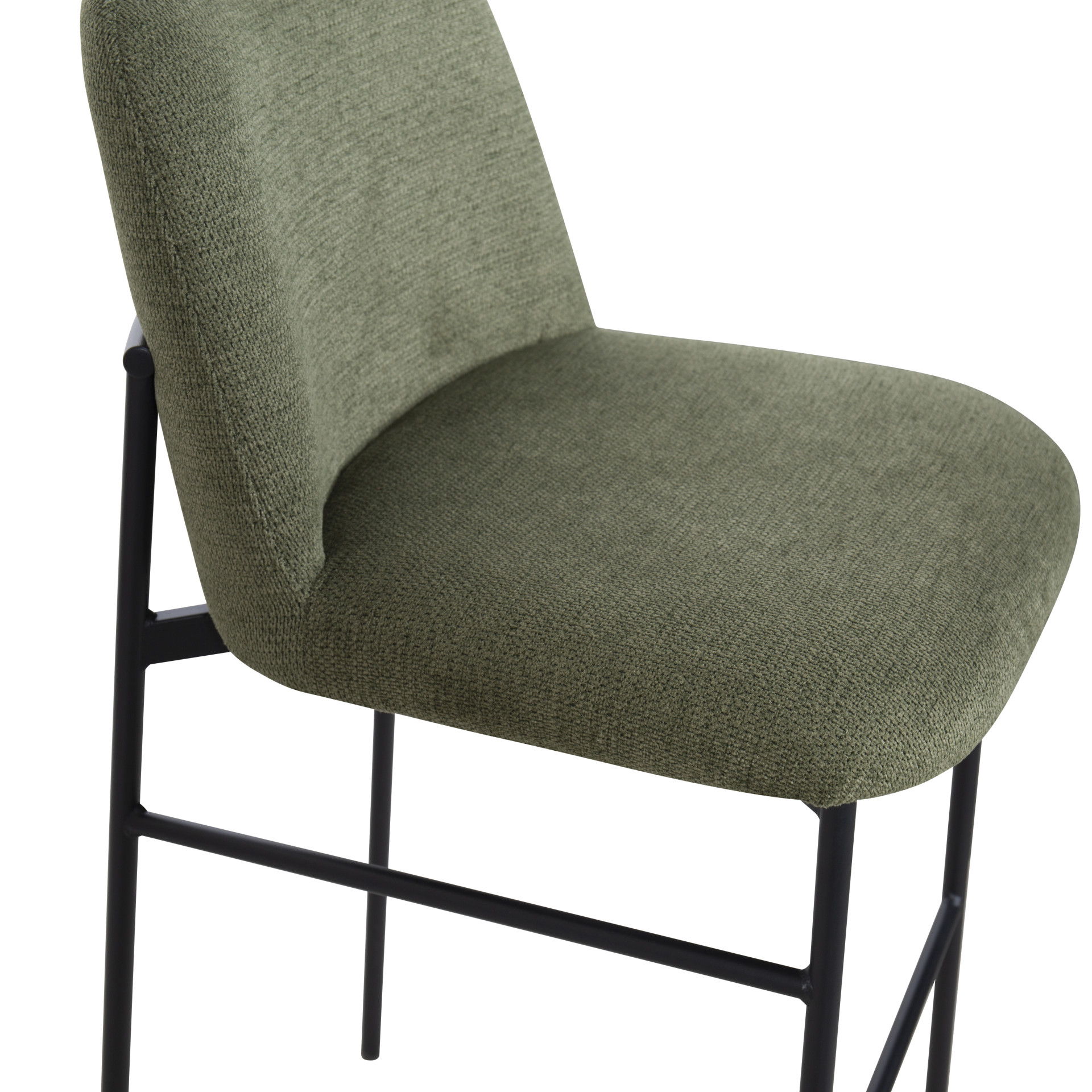 Erik - Bar Chair With Black Metal Frame (Set of 2) - Green, green, view 6