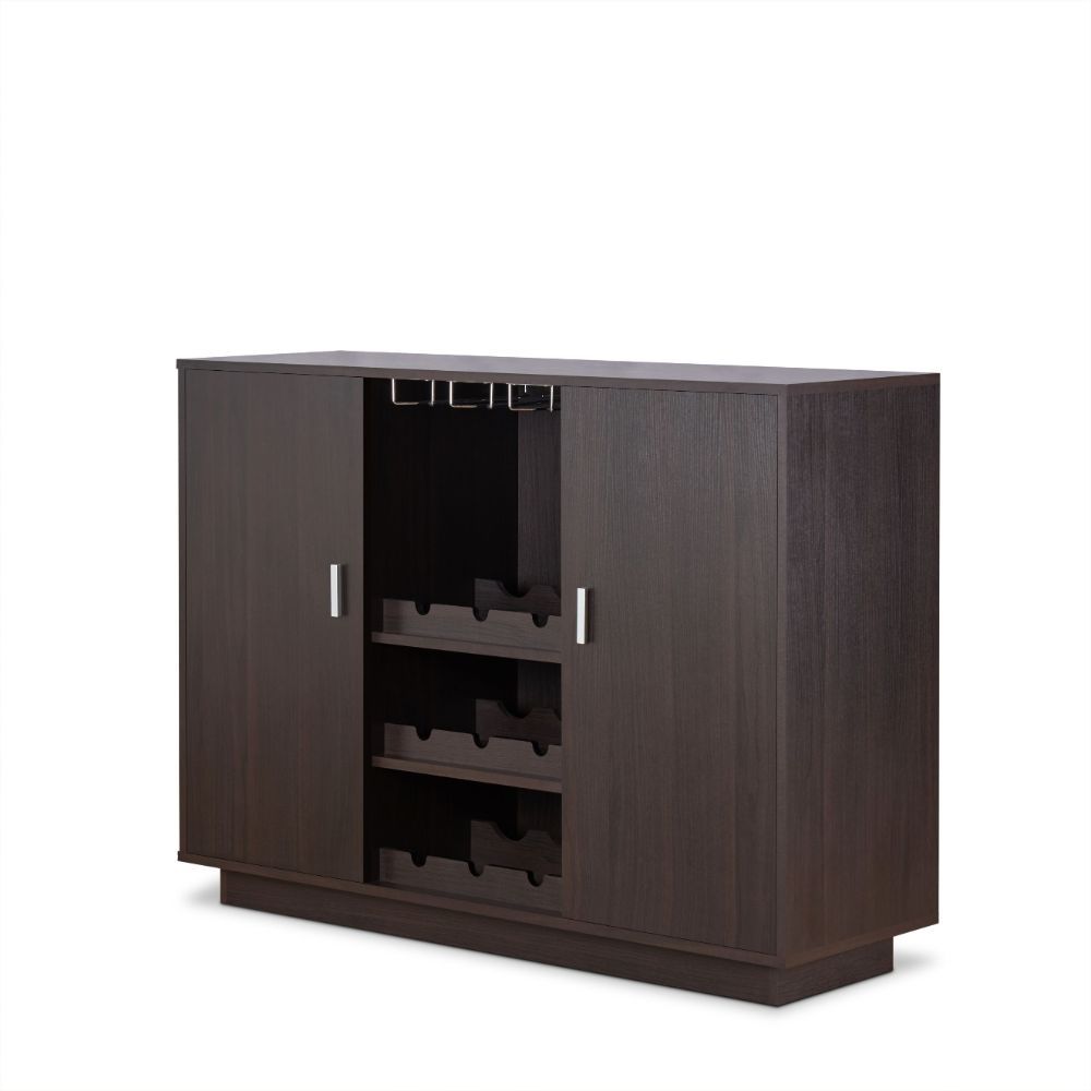 Hazen - 35" Wine Cabinet - Espresso, dark brown
