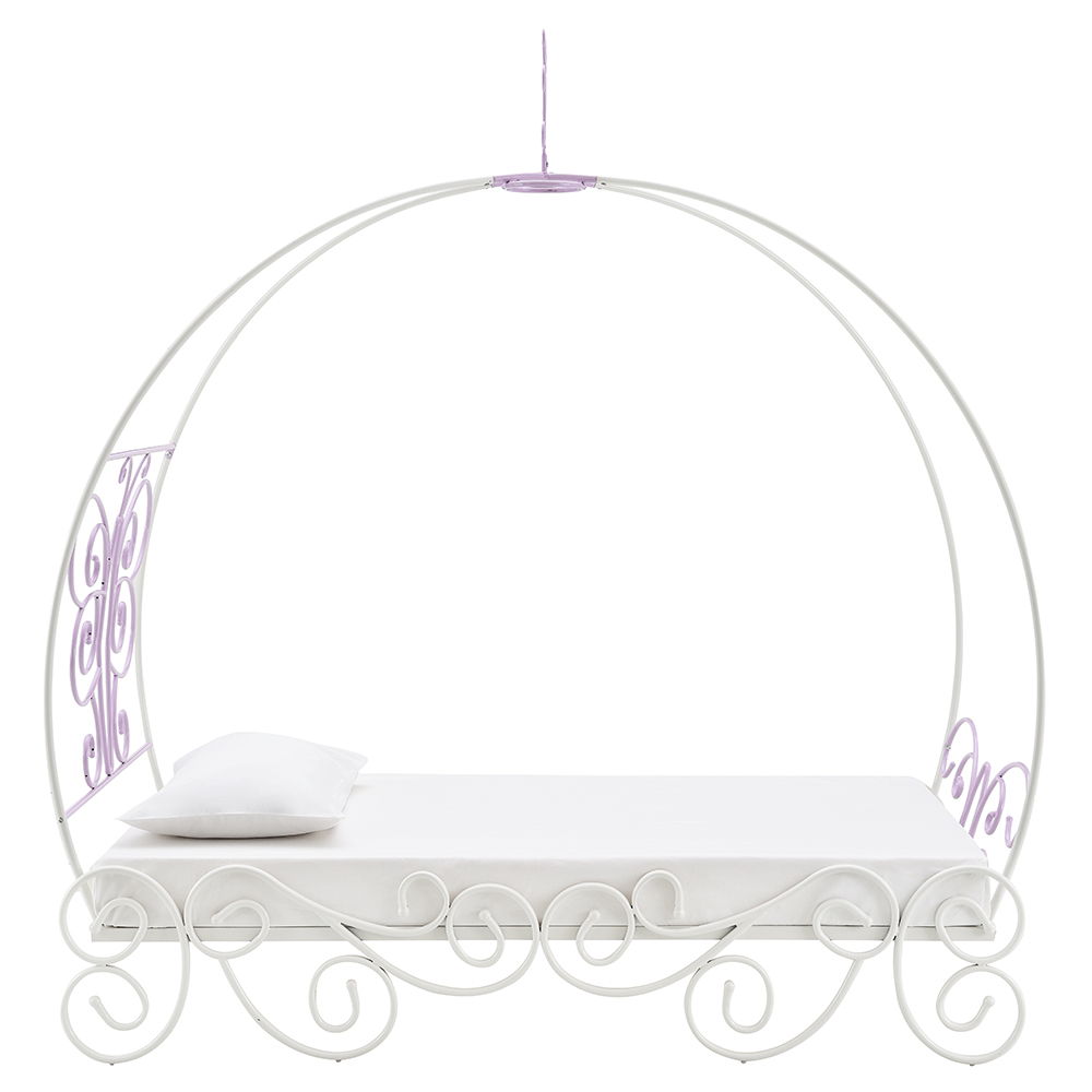 Priya II - Full Bed With Canopy - White & Light Synthetic Leather Rple, white, view 4