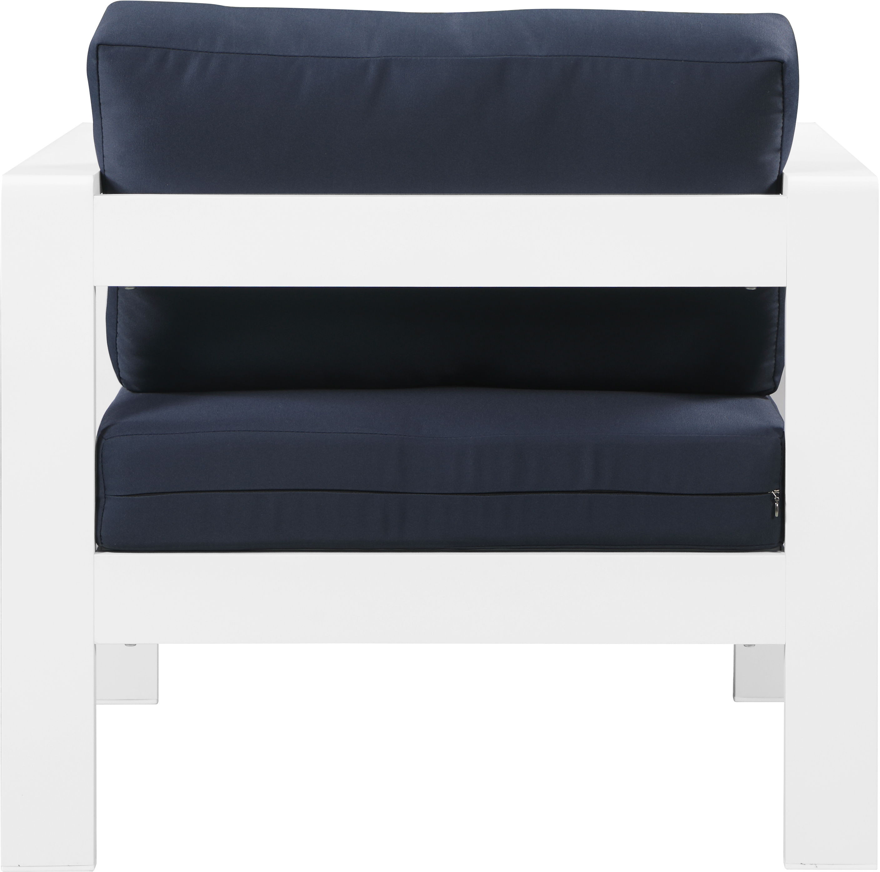 Nizuc - Outdoor Patio Arm Chair With White Frame - Navy