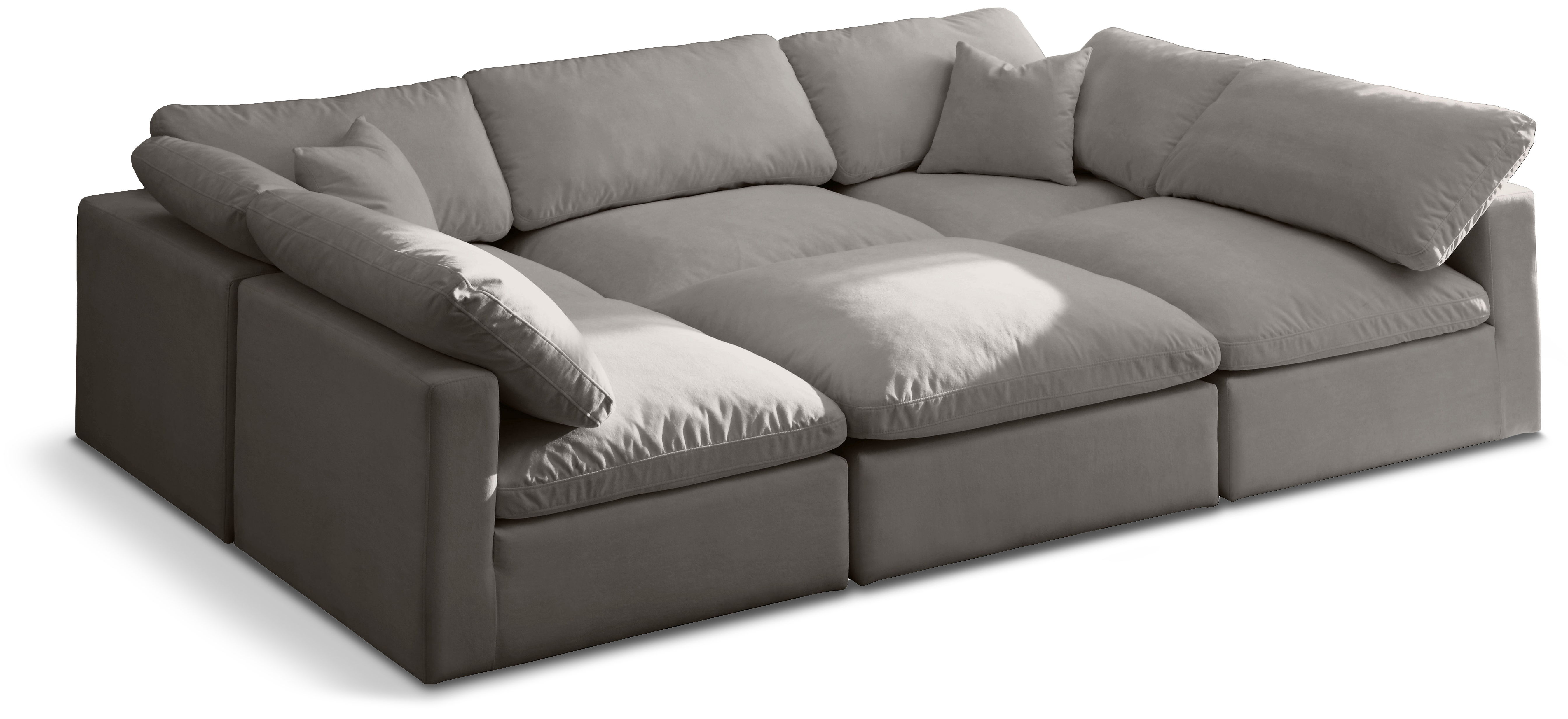 Plush - 6 Piece Modular Sectional - Gray