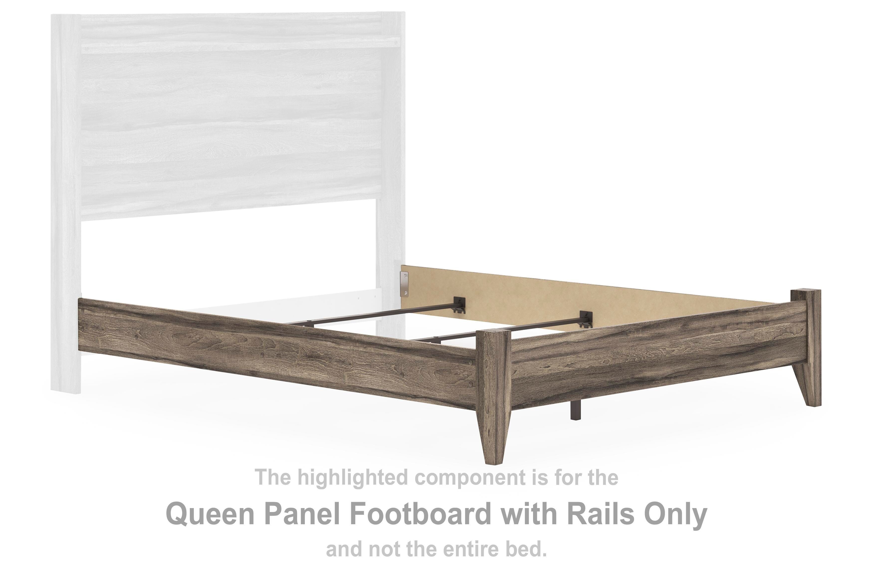 Elbrim – Queen Panel Footboard With Rails – Brown