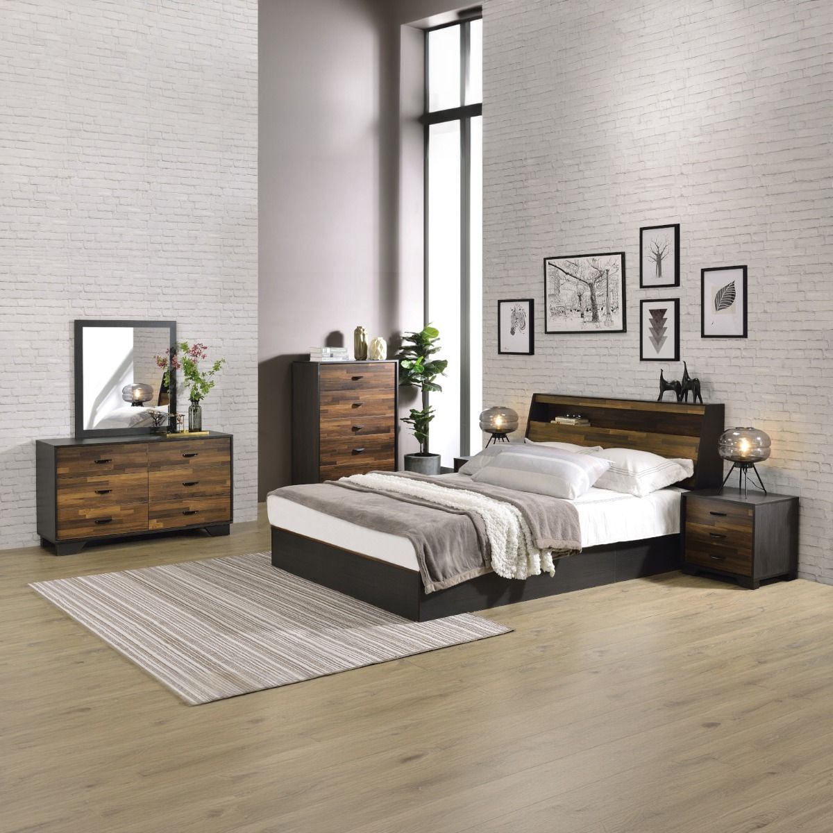 Eos - Dresser - Walnut & Black, dark brown, view 4
