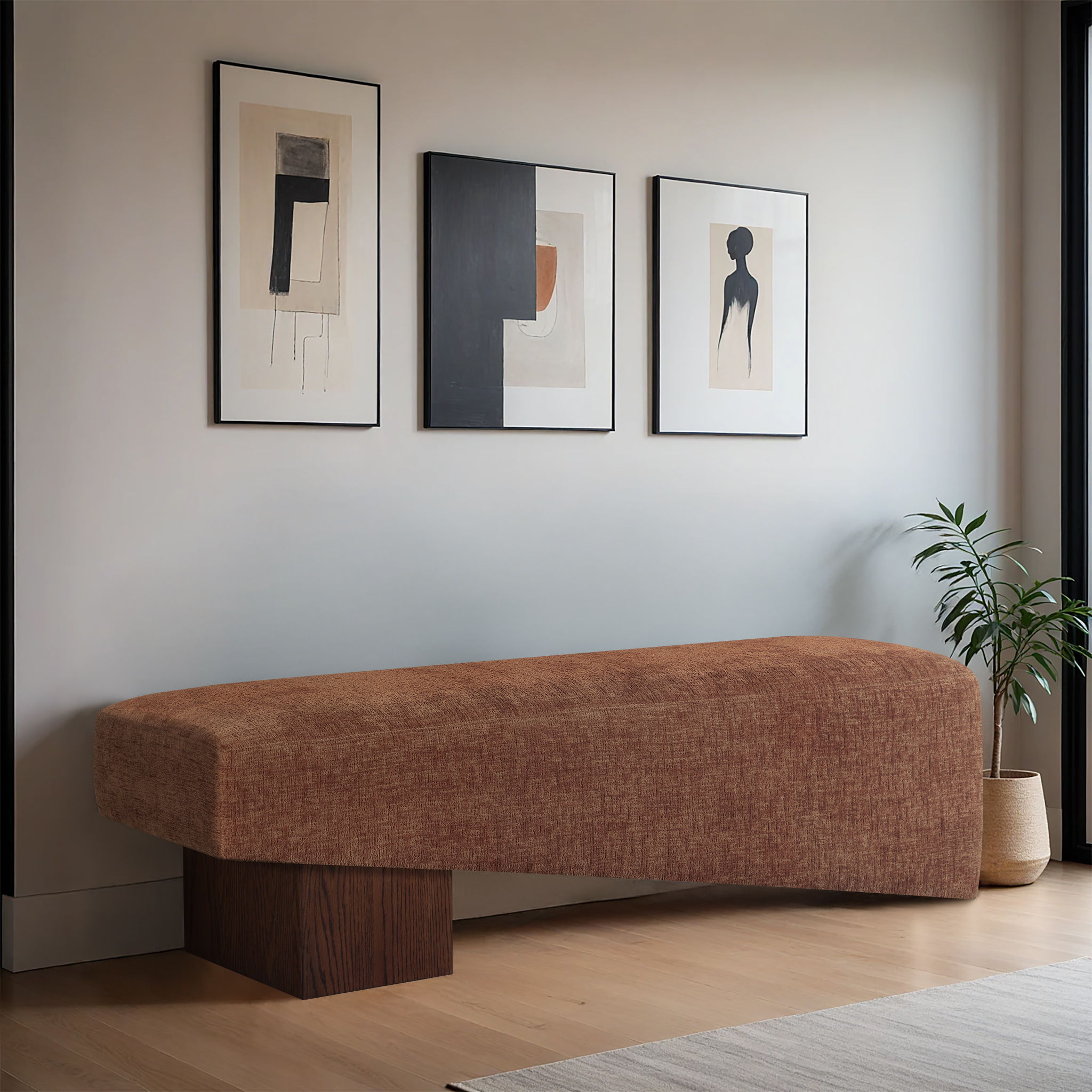 Alora - Bench With Brown Base - Cognac