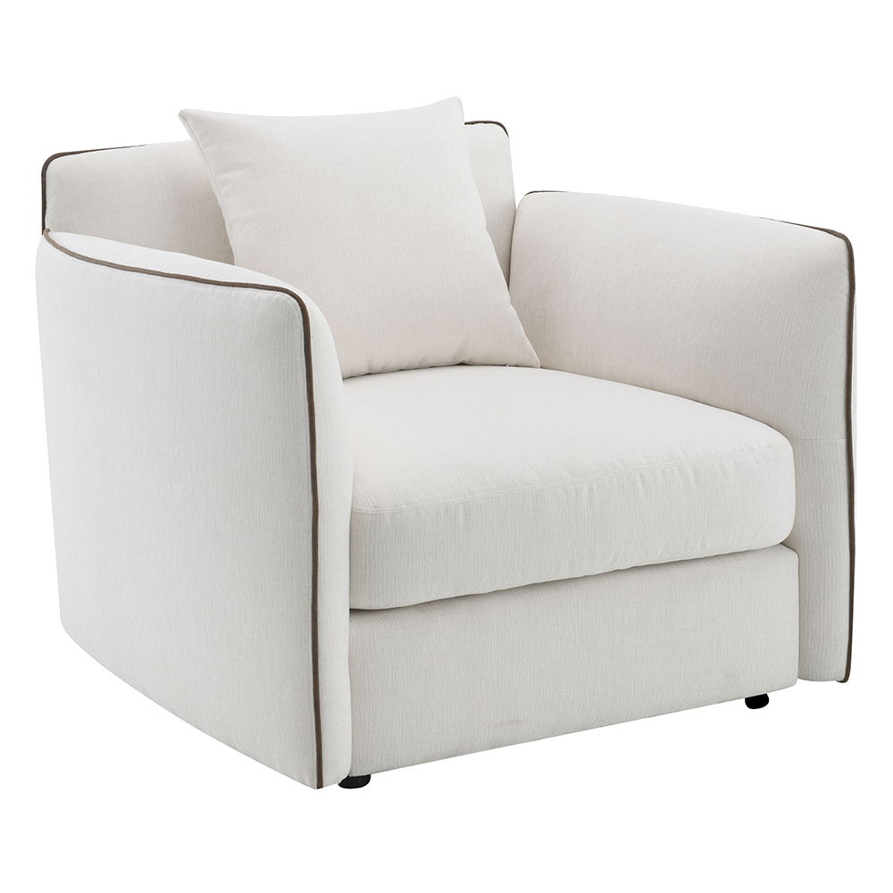 Yolanda - Chair With Pillow - Beige Chenille, beige, view 2