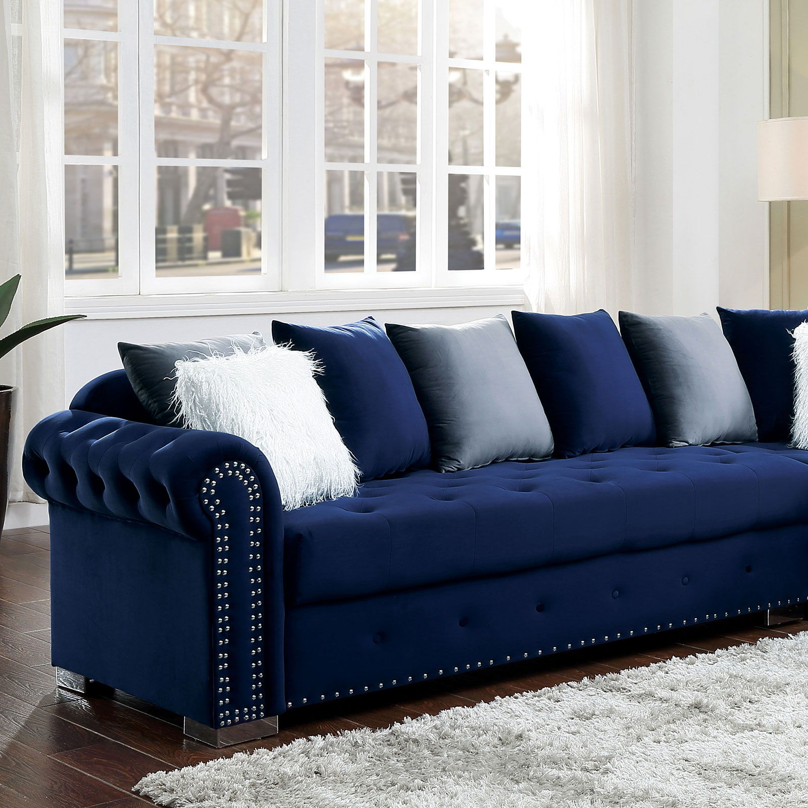 Wilmington Sectional Blue New Lots Furniture Online Store