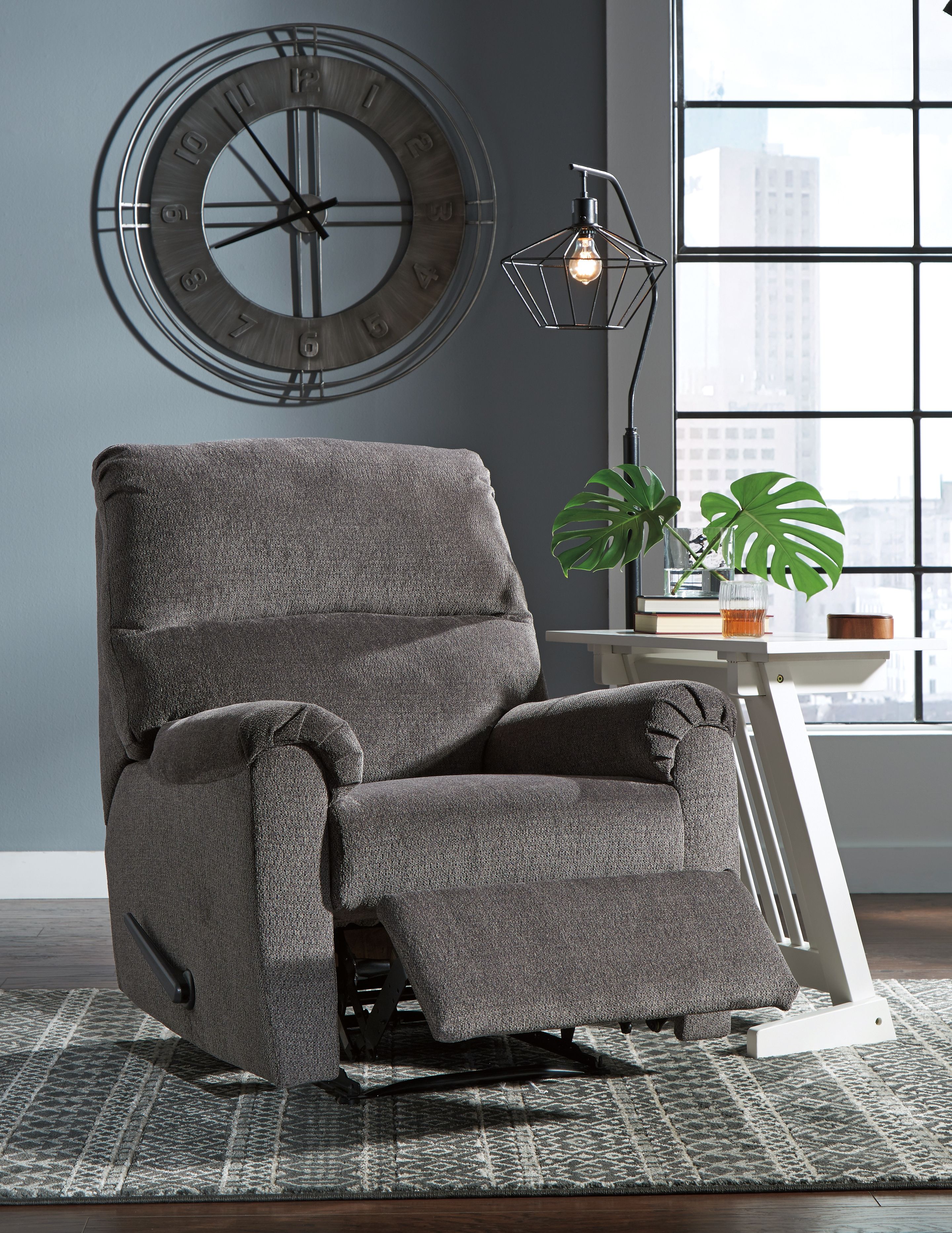 Ashley Furniture Nerviano - Zero Wall Recliner - Gray - Image 6