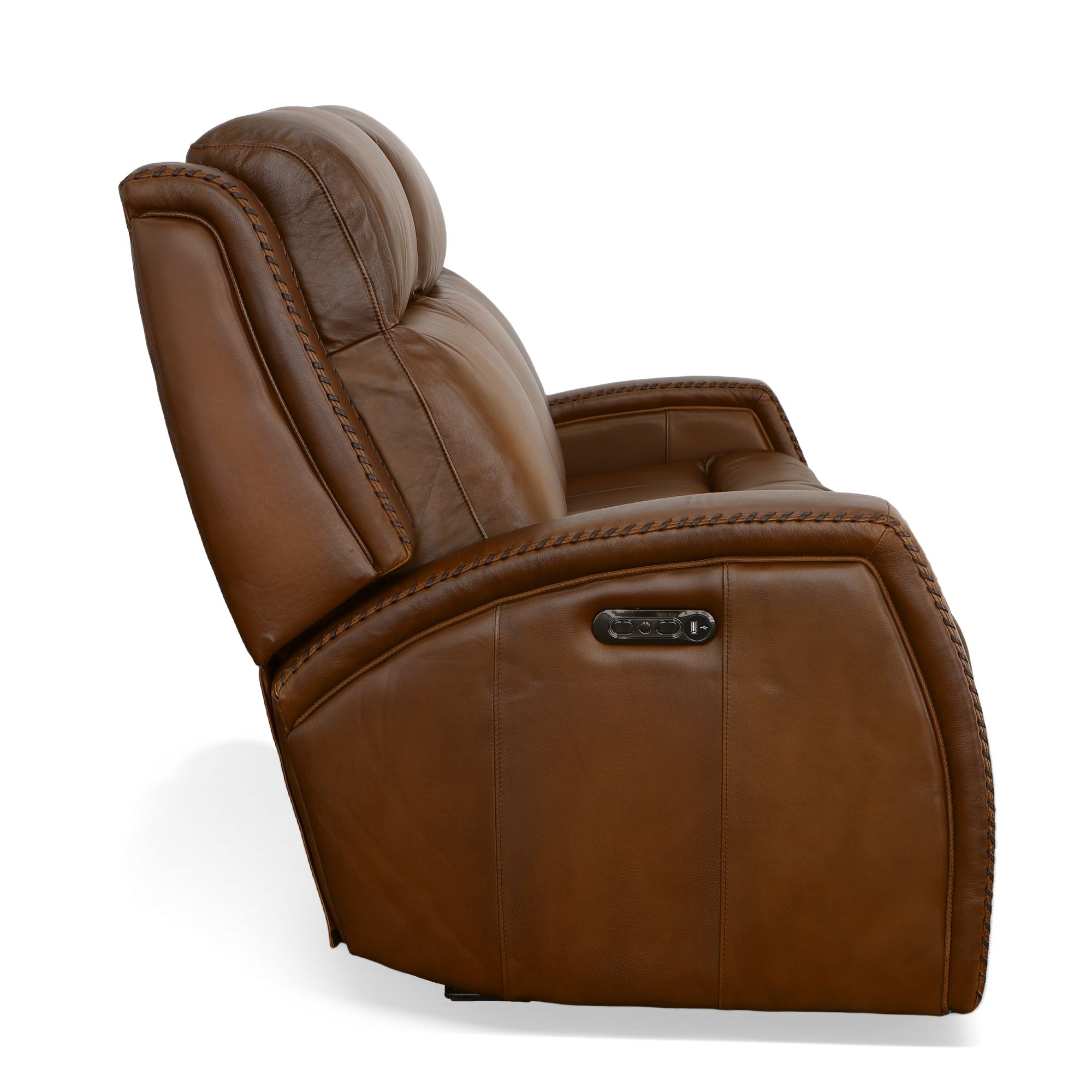 Mustang - Power Sofa With Power Headrest - Rust, light brown, view 4