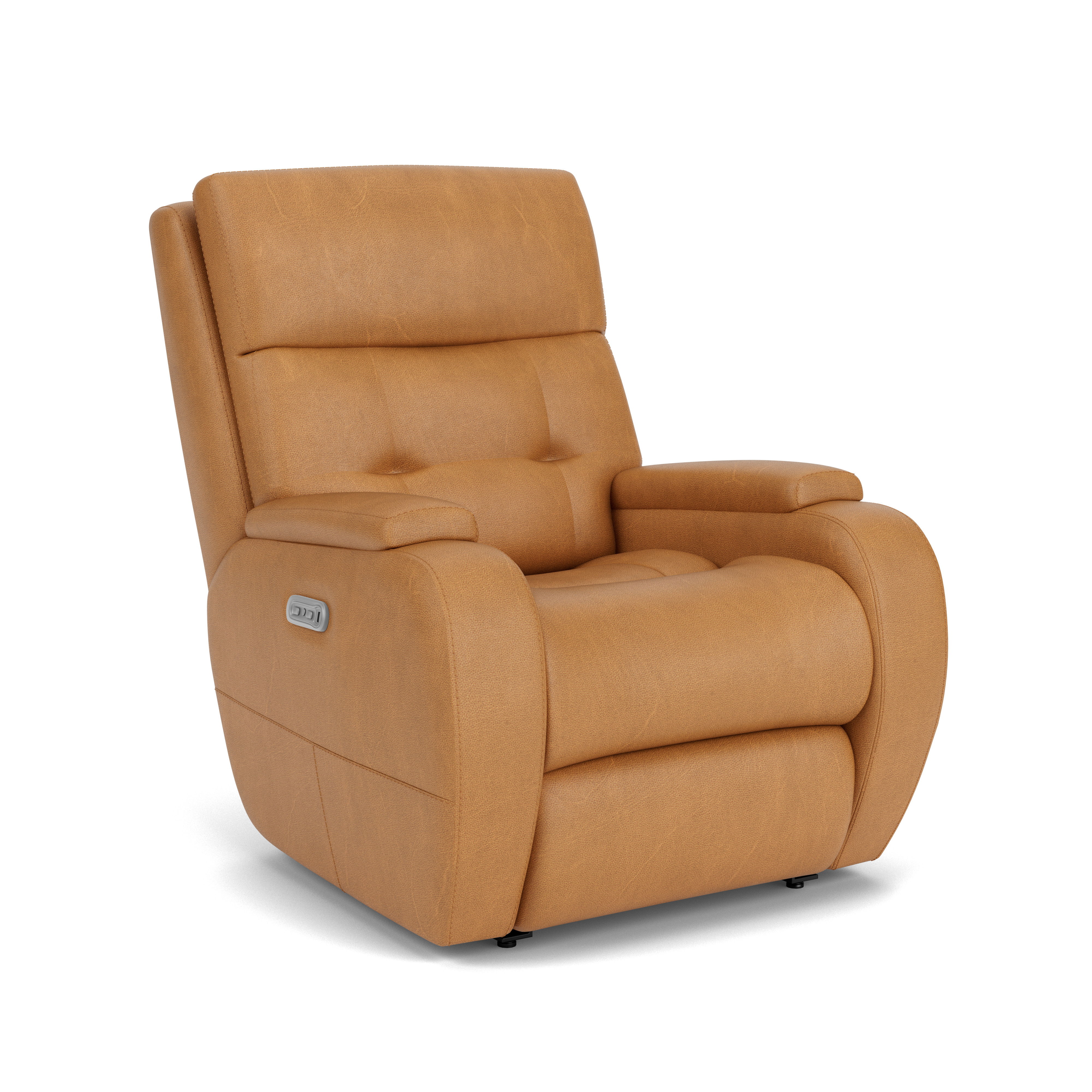 Strait - Leather Power Recliner With Power Headrest, black, view 2