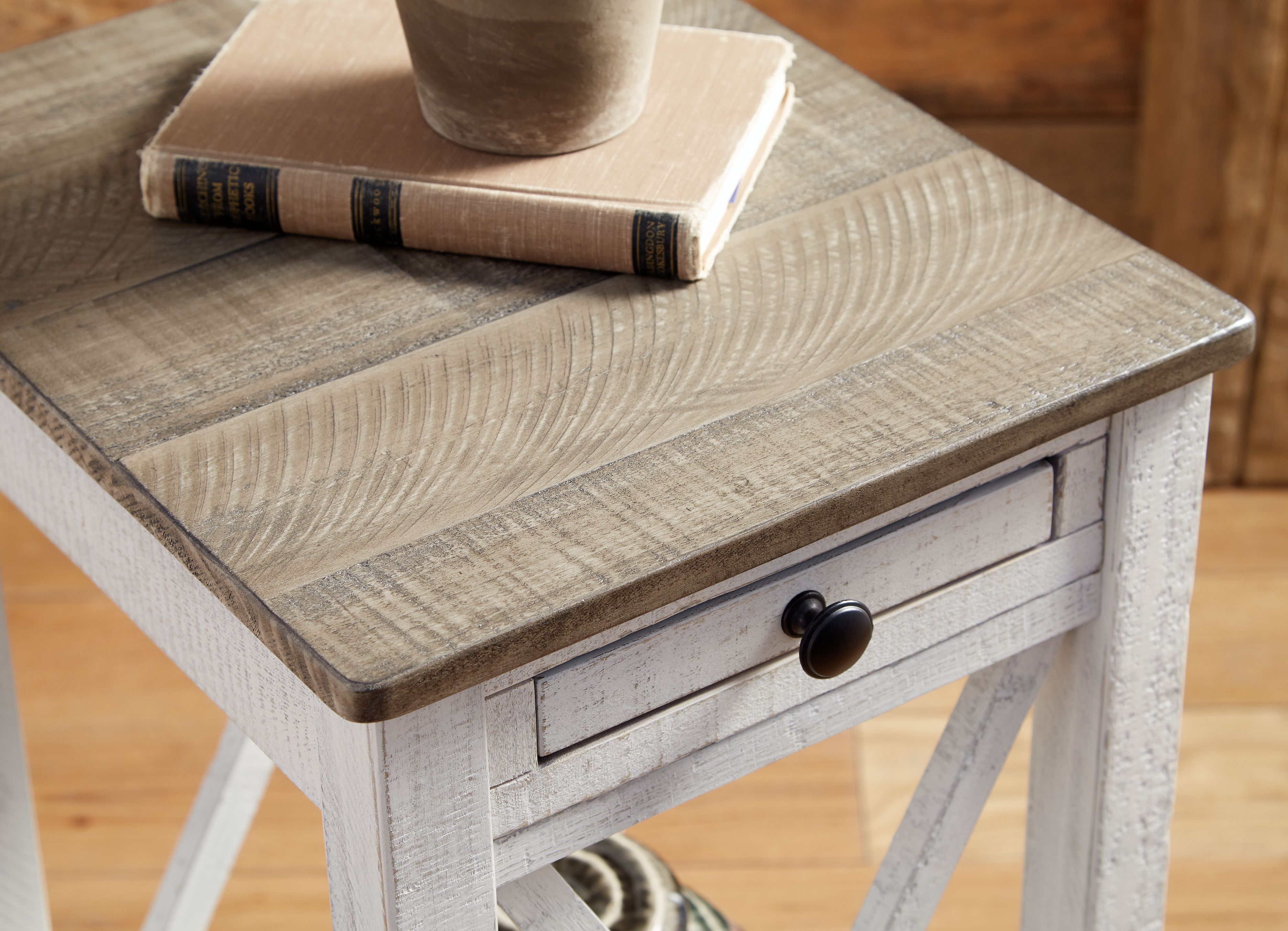 Ashley Furniture Adalane - Accent Table - White / Gray - Image 9