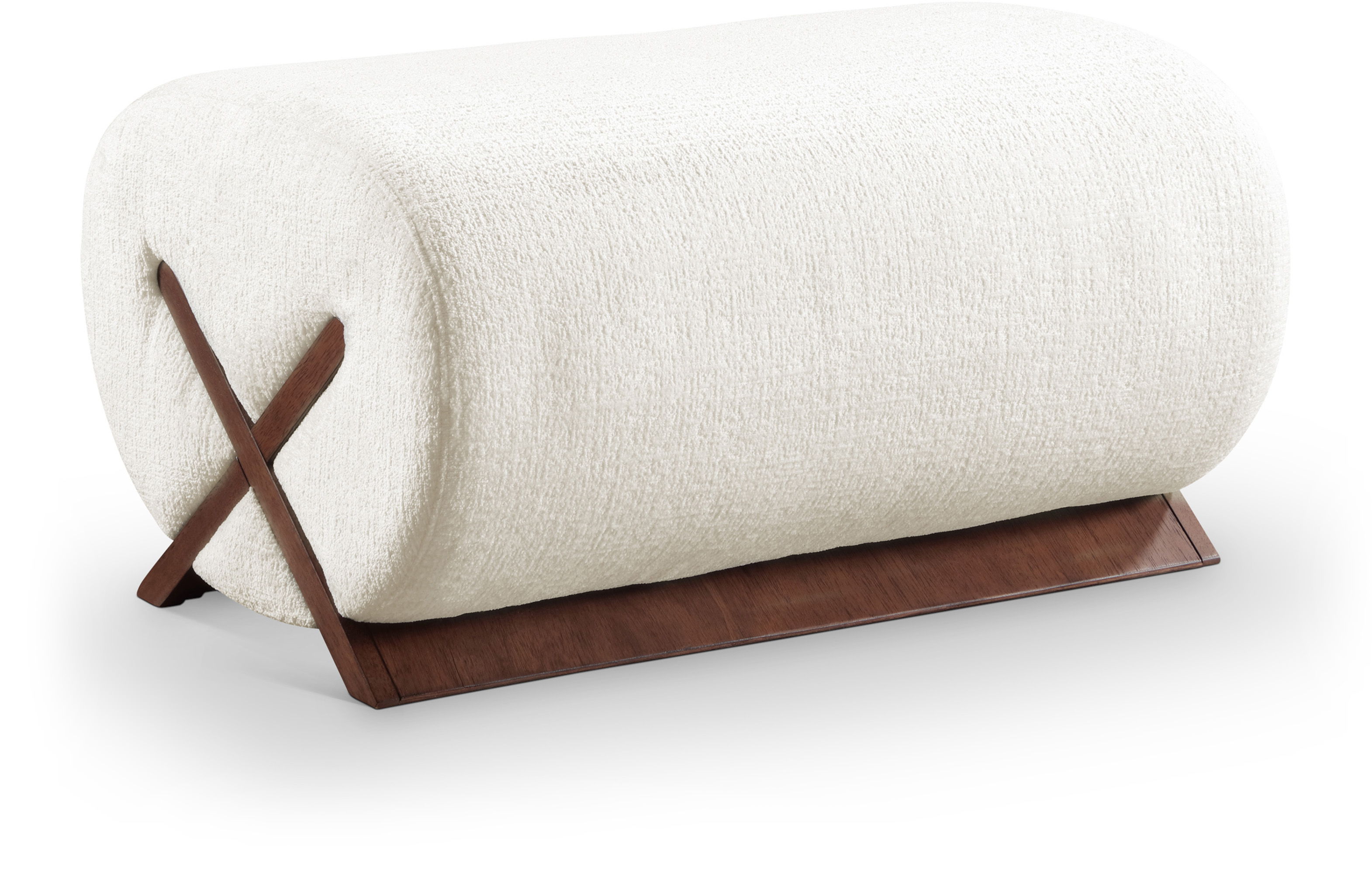 Akira - Fabric Upholstered Ottoman - Cream