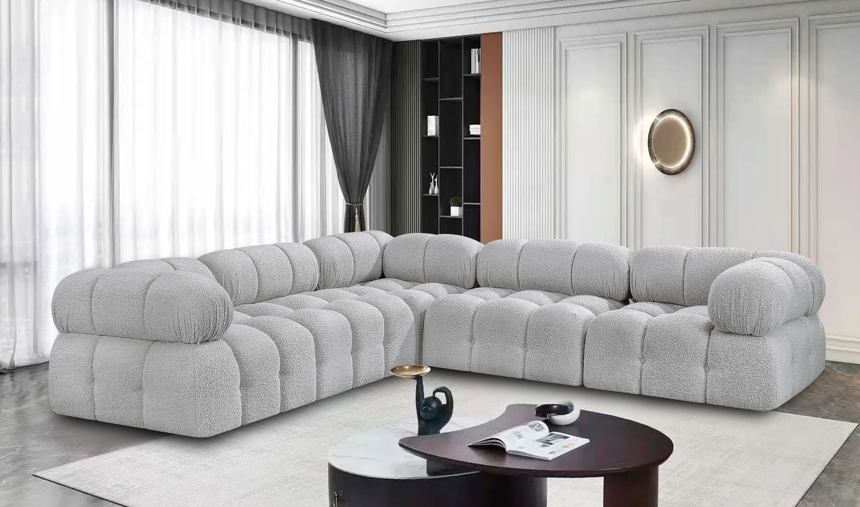 Ames - 5 Piece Modular Sectional - Gray